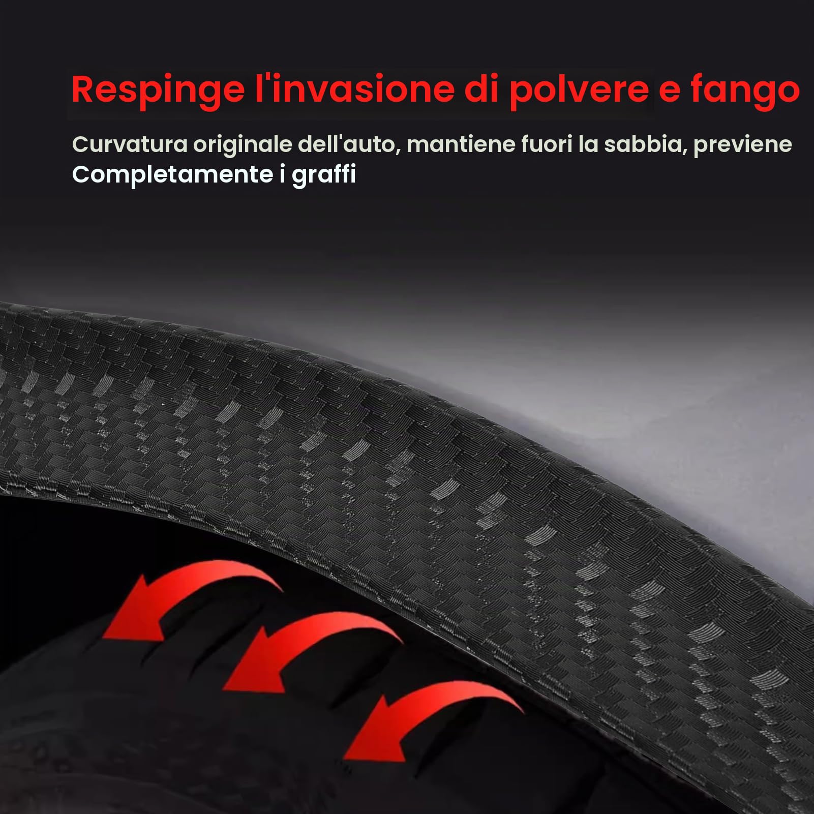 AOWINHIT Protezione Passaruota 28,4" Universale Fibra Carbonio