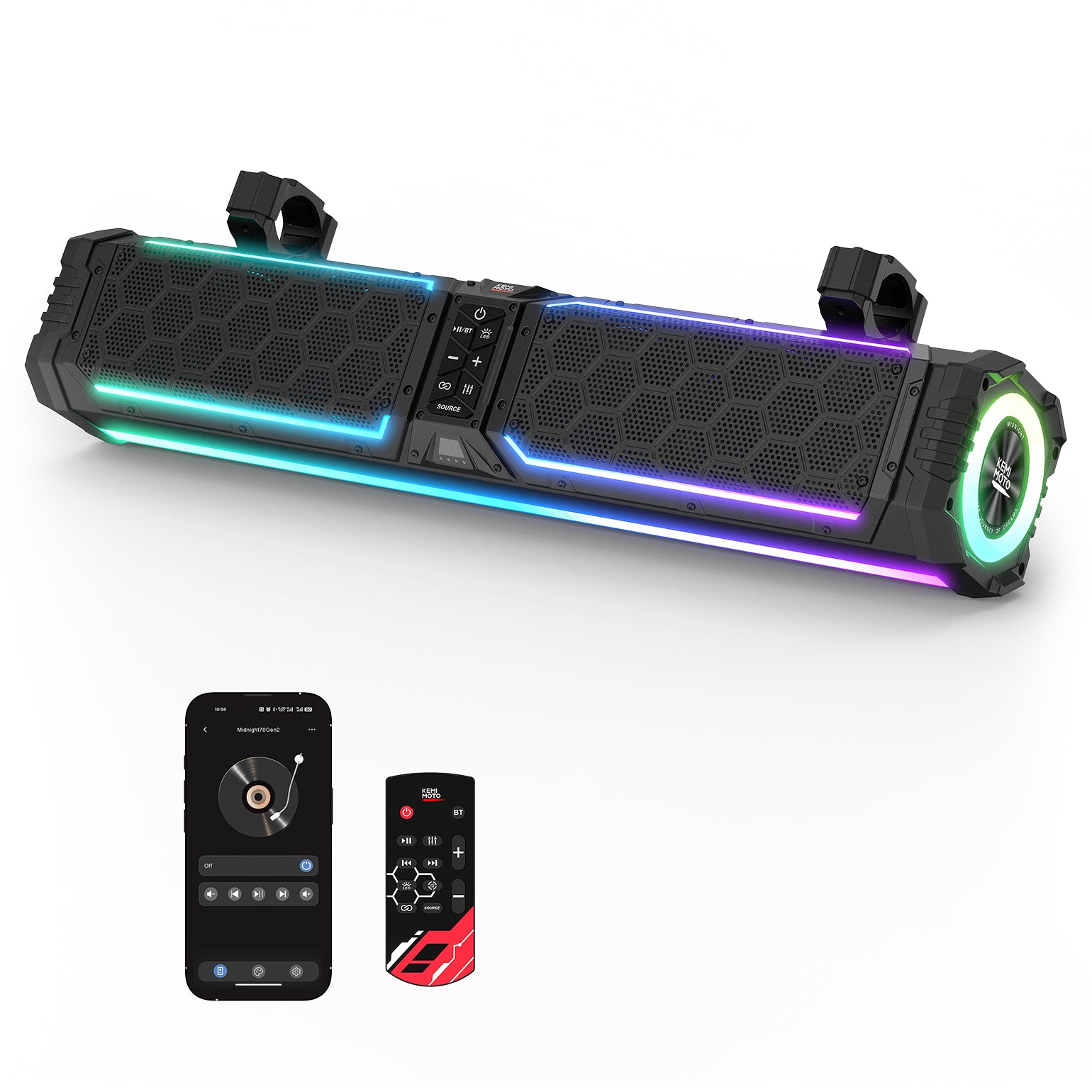 KEMIMOTO Midnight 70 Gen2 soundbar UTV 680W IP66 RGB
