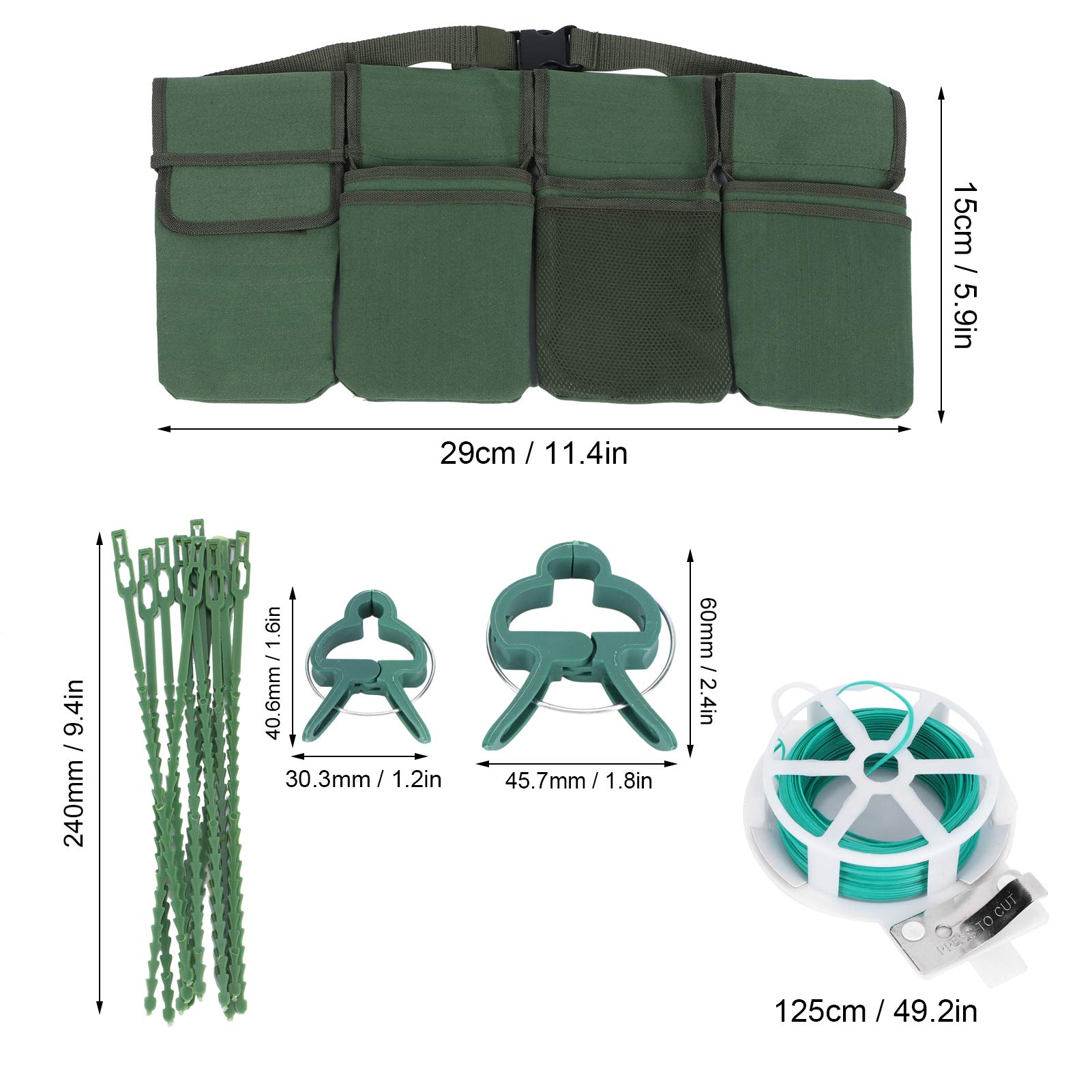 Kuuleyn Marsupio Giardinaggio Cintura Tela Verde