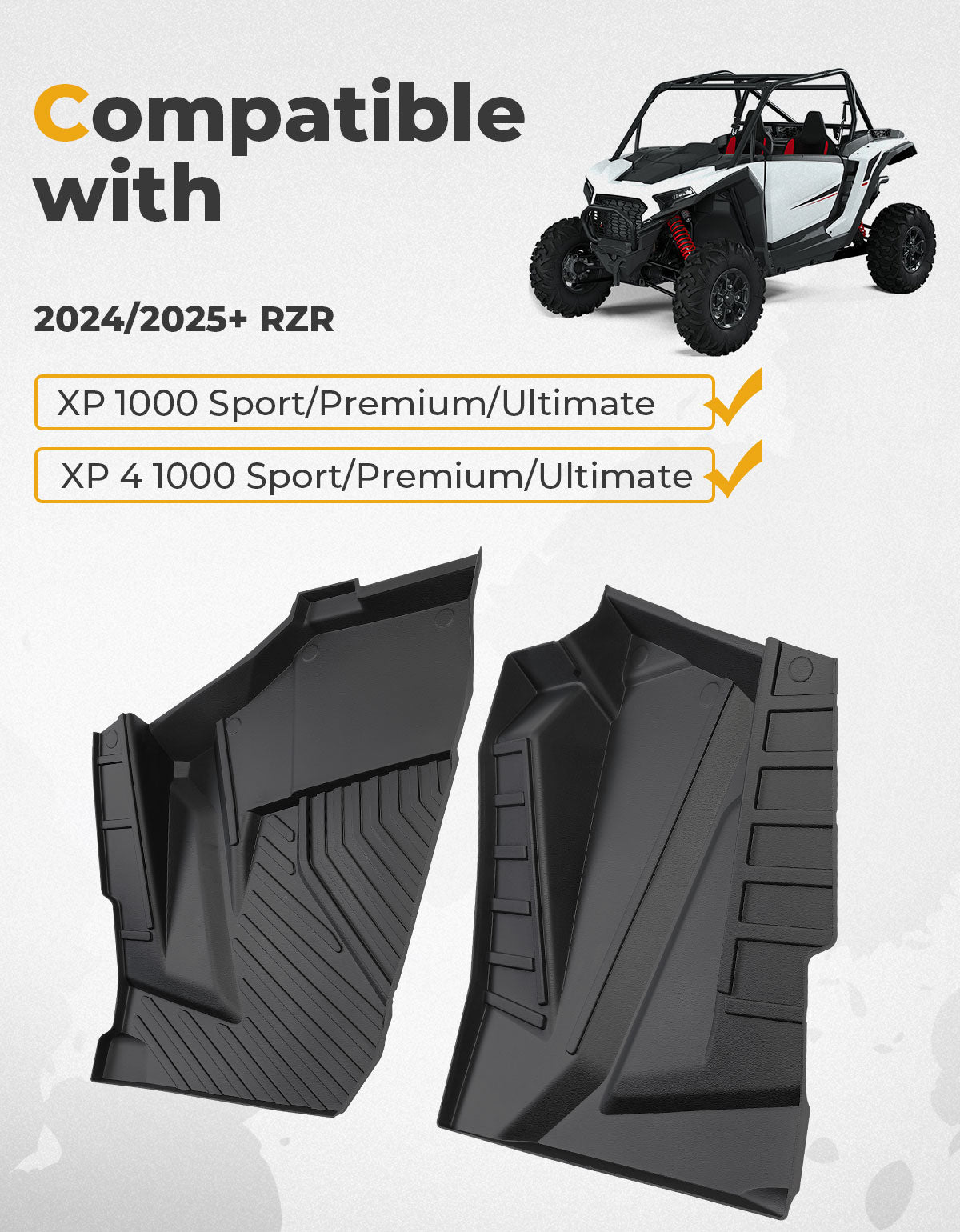 Kemimoto RZR XP 1000 tappetini TPE anteriori coppia 2024+