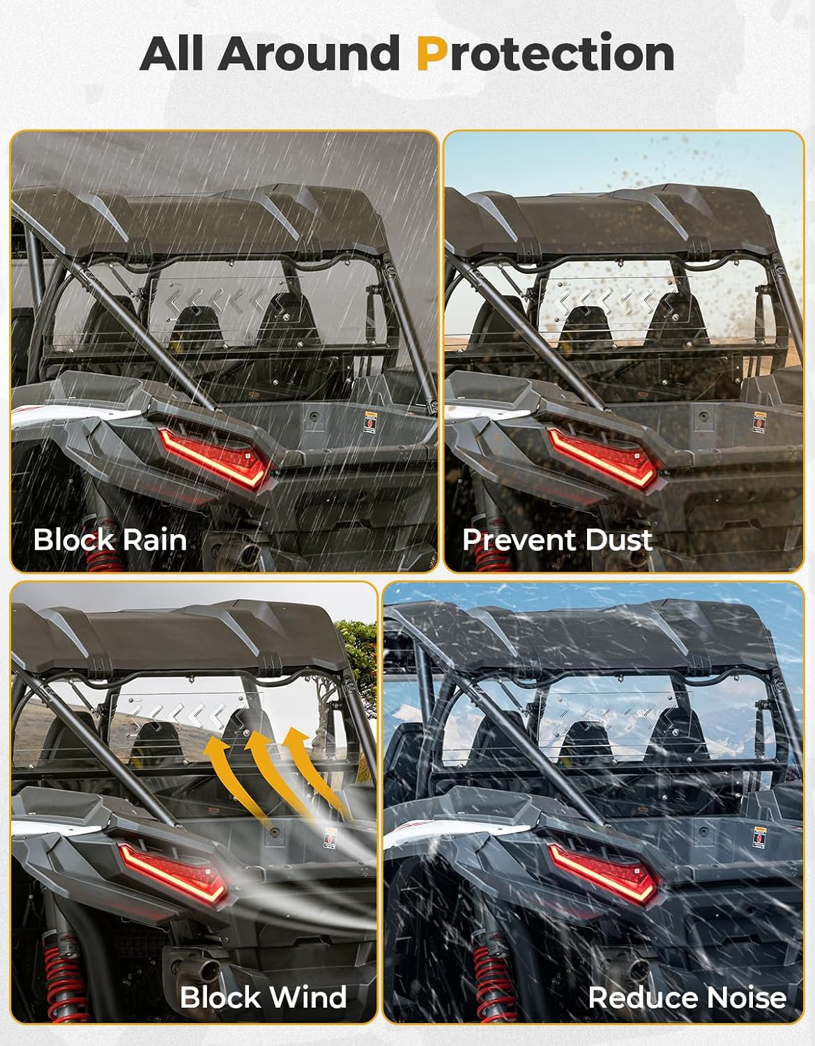 KEMIMOTO RZR XP 1000 parabrezza posteriore ventilato