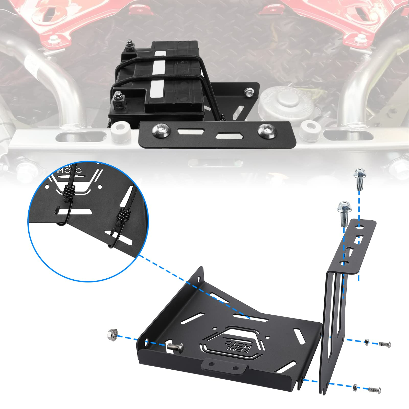 KEMIMOTO Staffa Portabatteria Honda Talon 1000 Supporto Acciaio