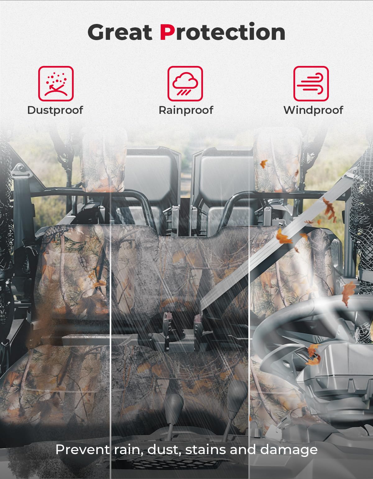 Kemimoto Pioneer coprisedili Honda Pioneer 700 mimetici idrorepellenti