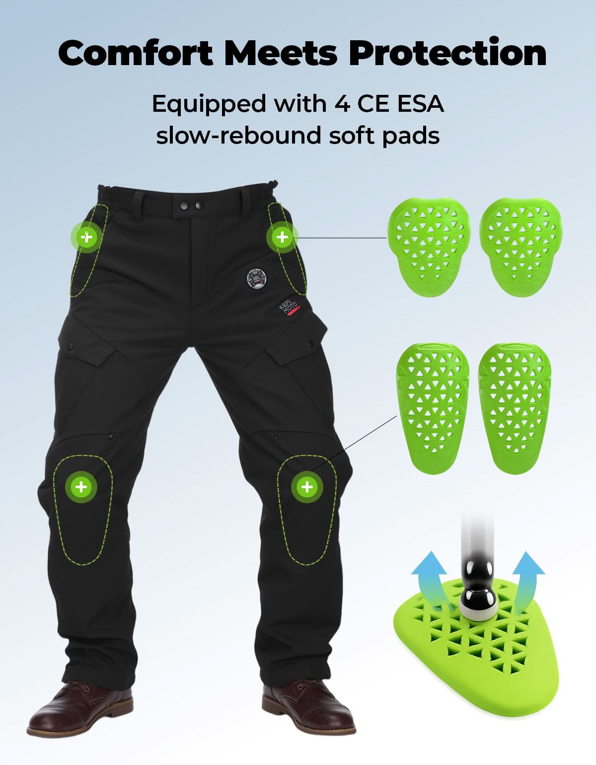 Kemimoto pantaloni moto riscaldati uomo batteria 10000mAh invernali