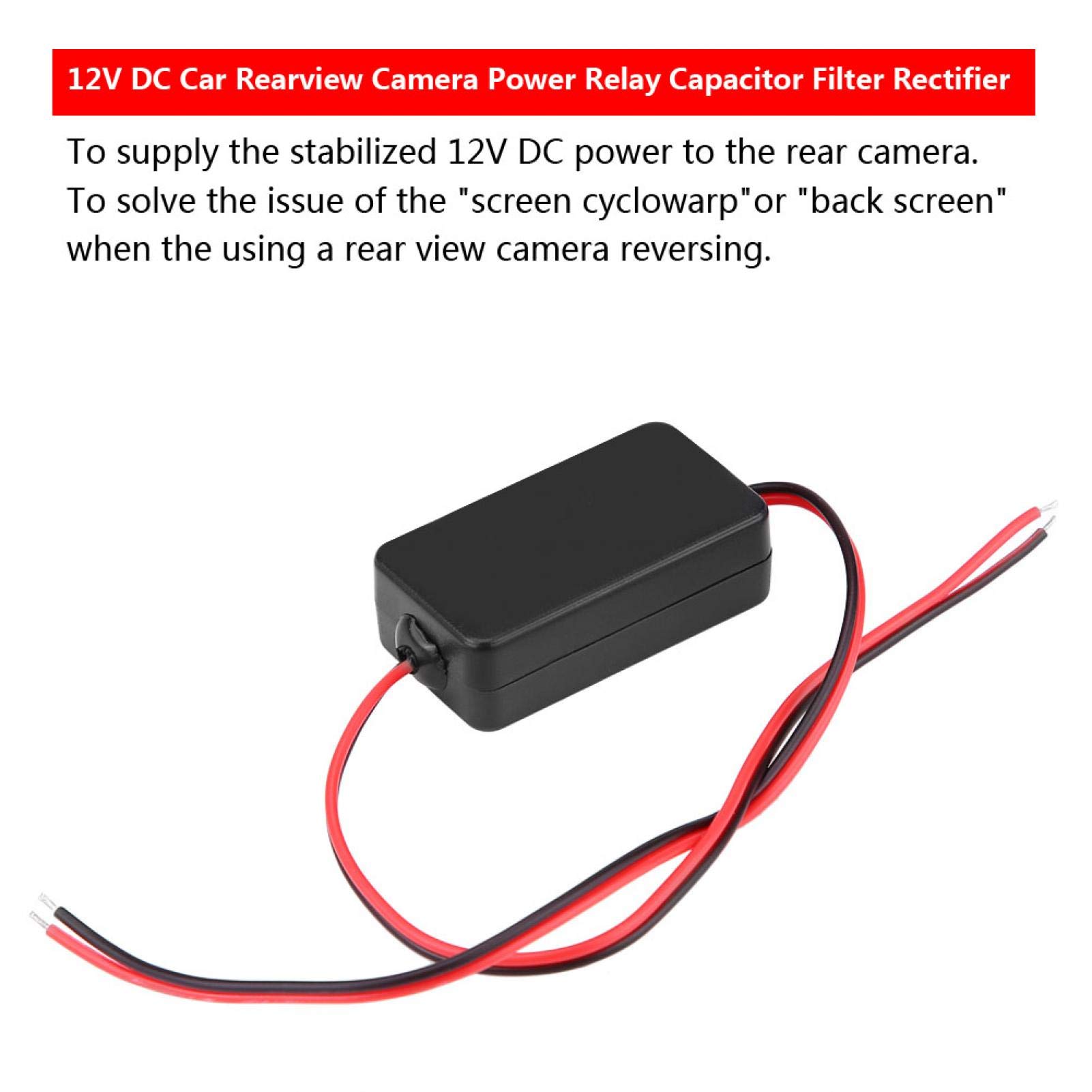 Kuuleyn filtro alimentazione retrocamera 12V DC nero anti-interferenze