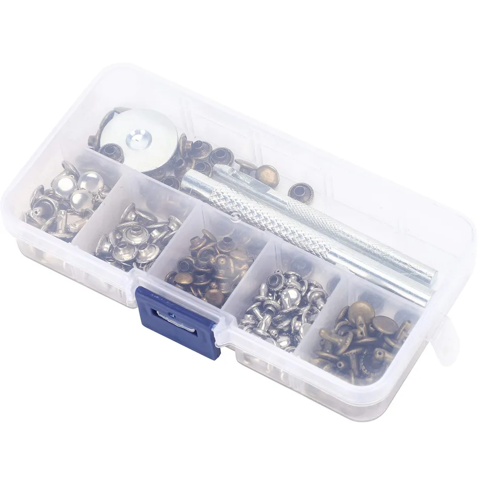 Kuuleyn Kit Rivetti Pelle 120 Pezzi 6/8mm Doppia Calotta