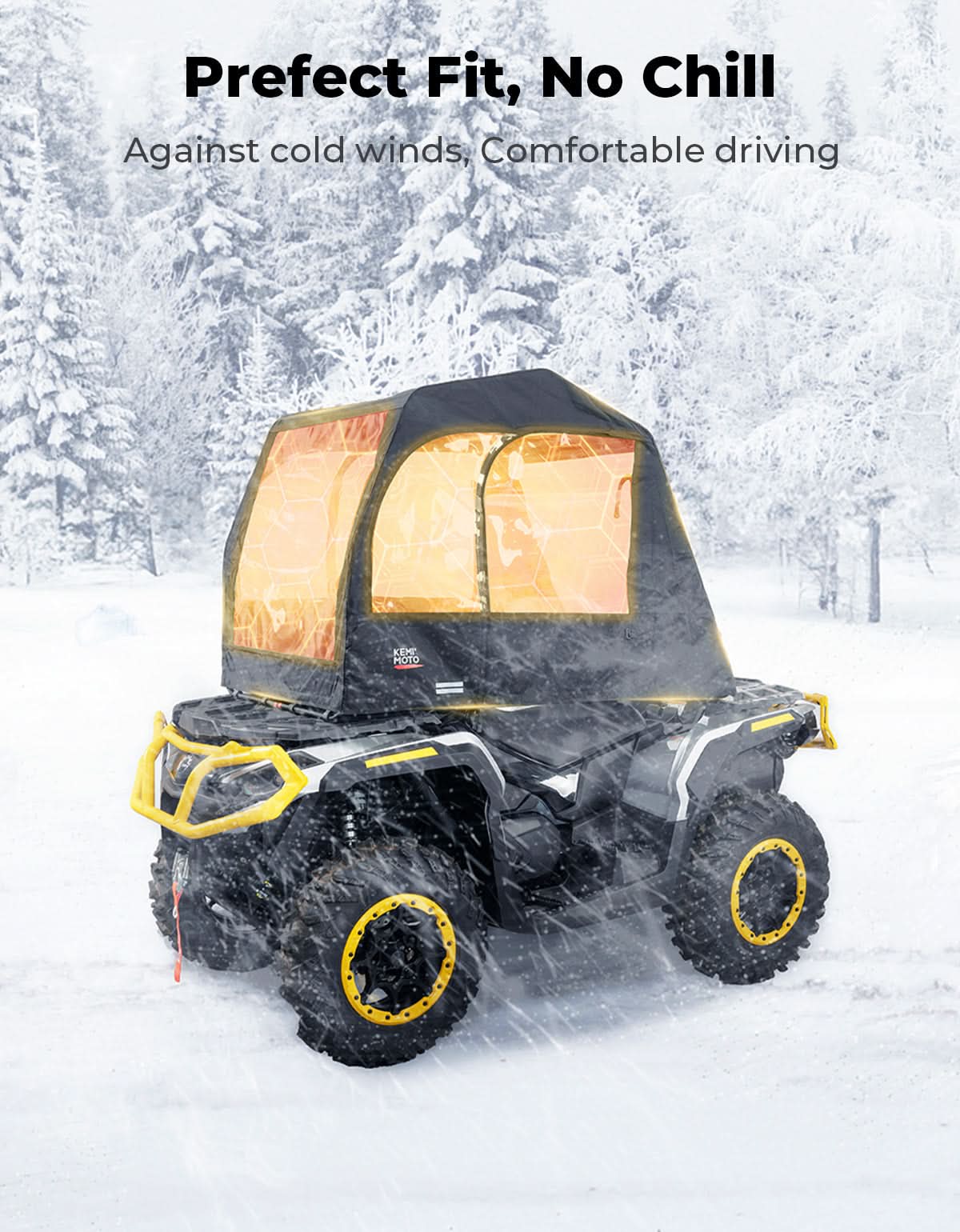 Kemimoto Telo Cabina Quad ATV Universale 6 Finestre Impermeabile