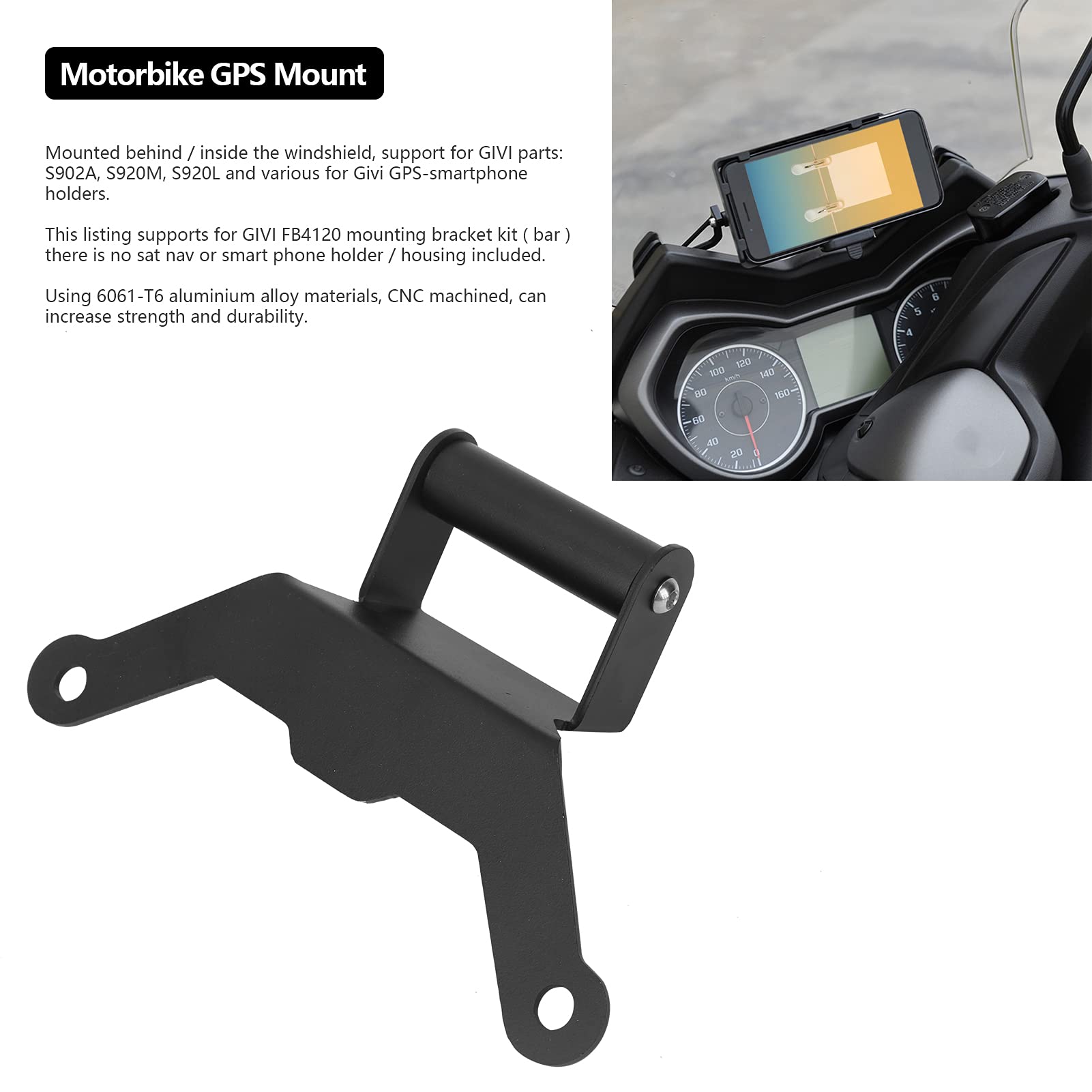 Kuuleyn Supporto Cellulare Moto Xmax 250/300/500 2018-2021 Alluminio