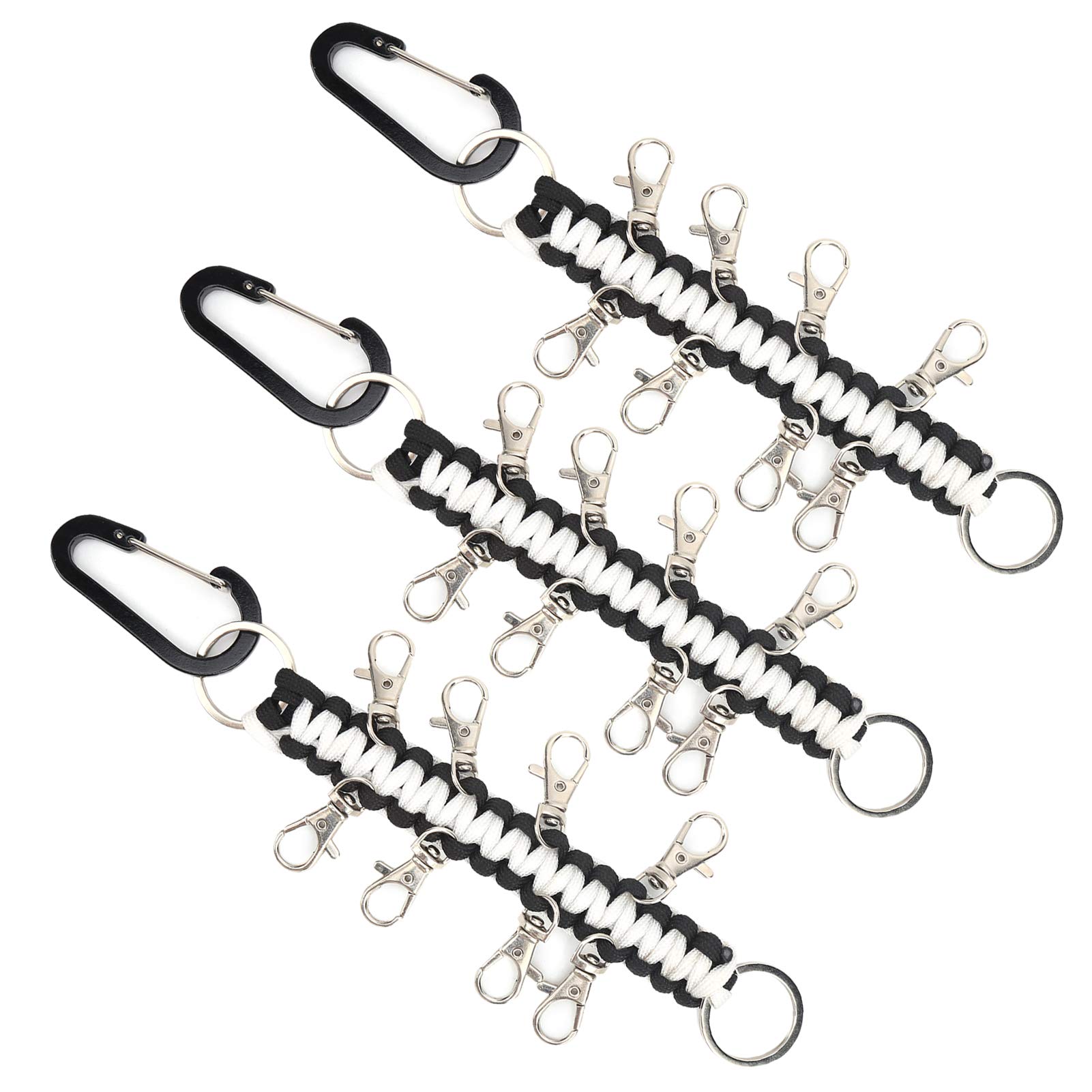 Kuuleyn Moschettone Paracord Zaino 3 Pezzi Portachiavi