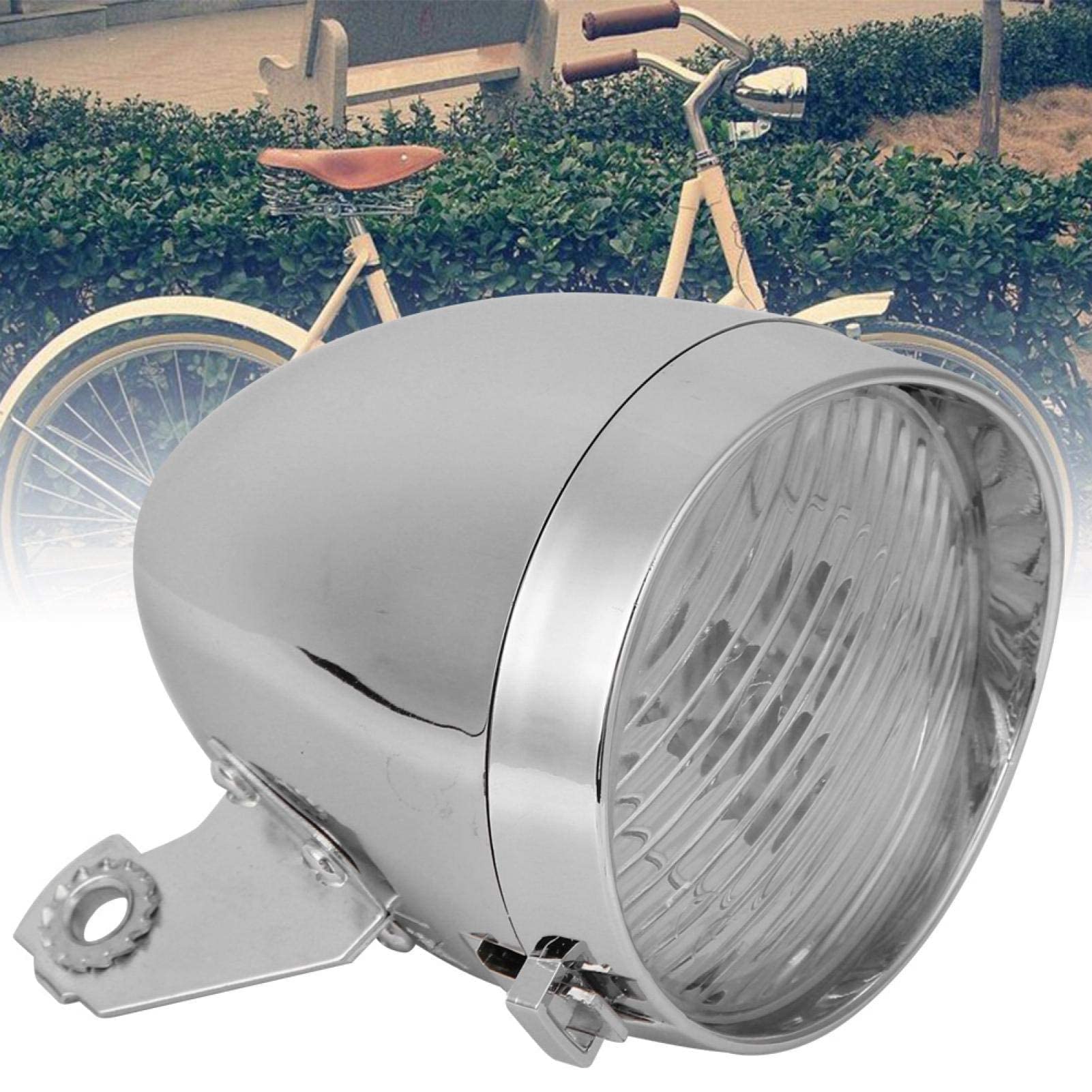 Hapivida Luce Bici Anteriore 3 LED Vintage Argento