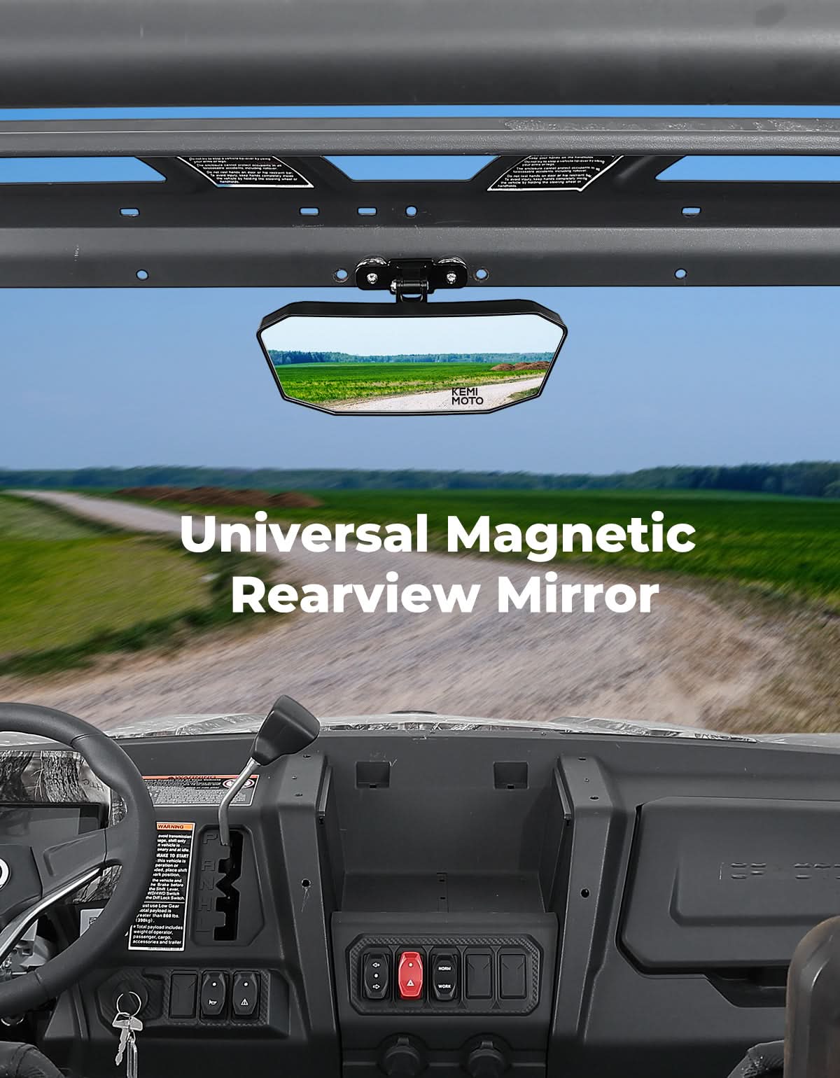 KEMIMOTO Specchietto magnetico UTV grandangolare universale