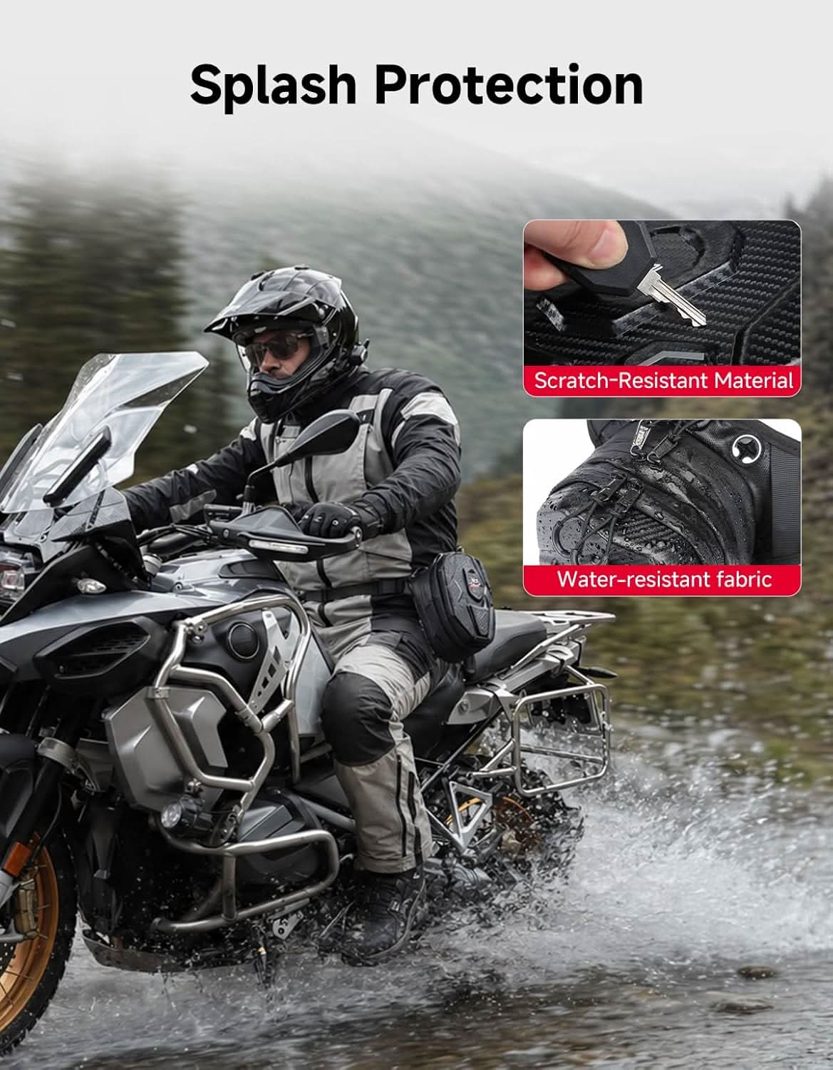 KEMIMOTO borsa coscia moto guscio EVA nera idrorepellente