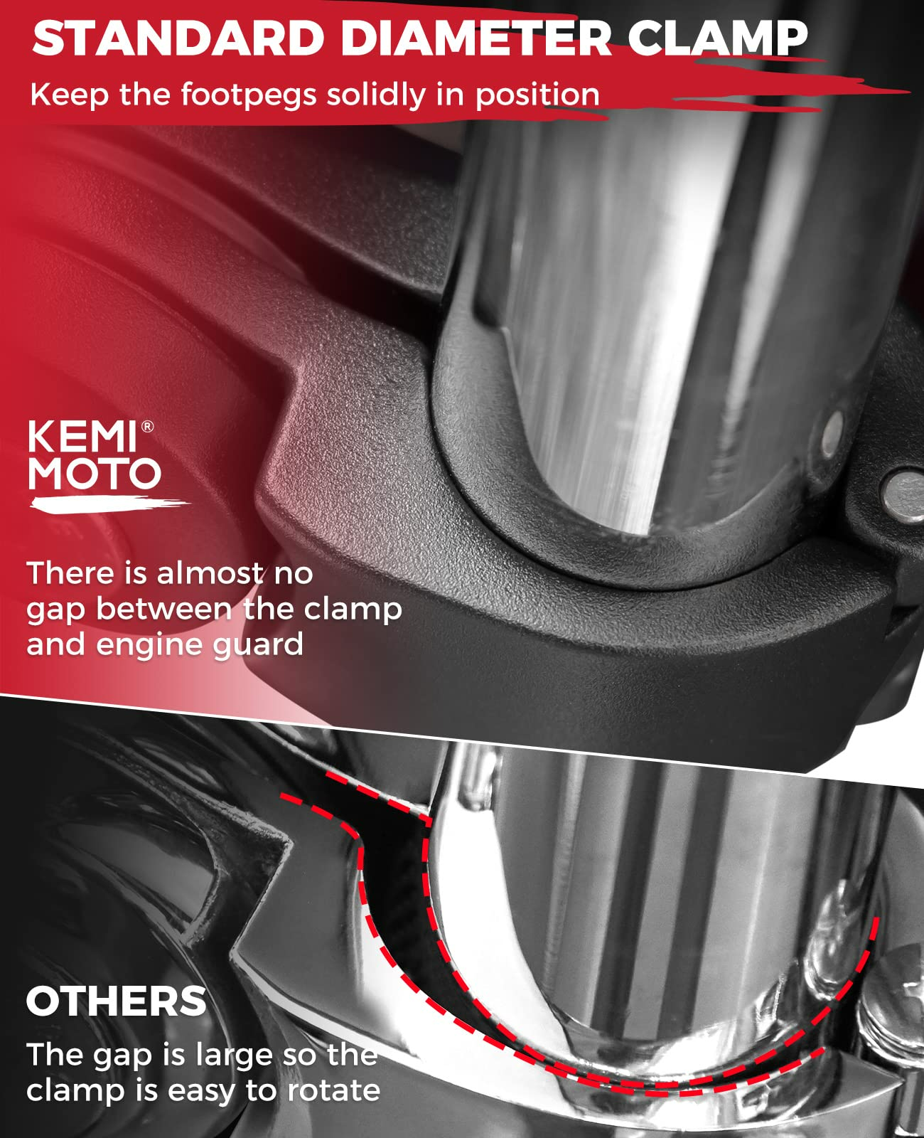 KEMIMOTO F1802-00402 pedane poggiapiedi moto nere 32 mm