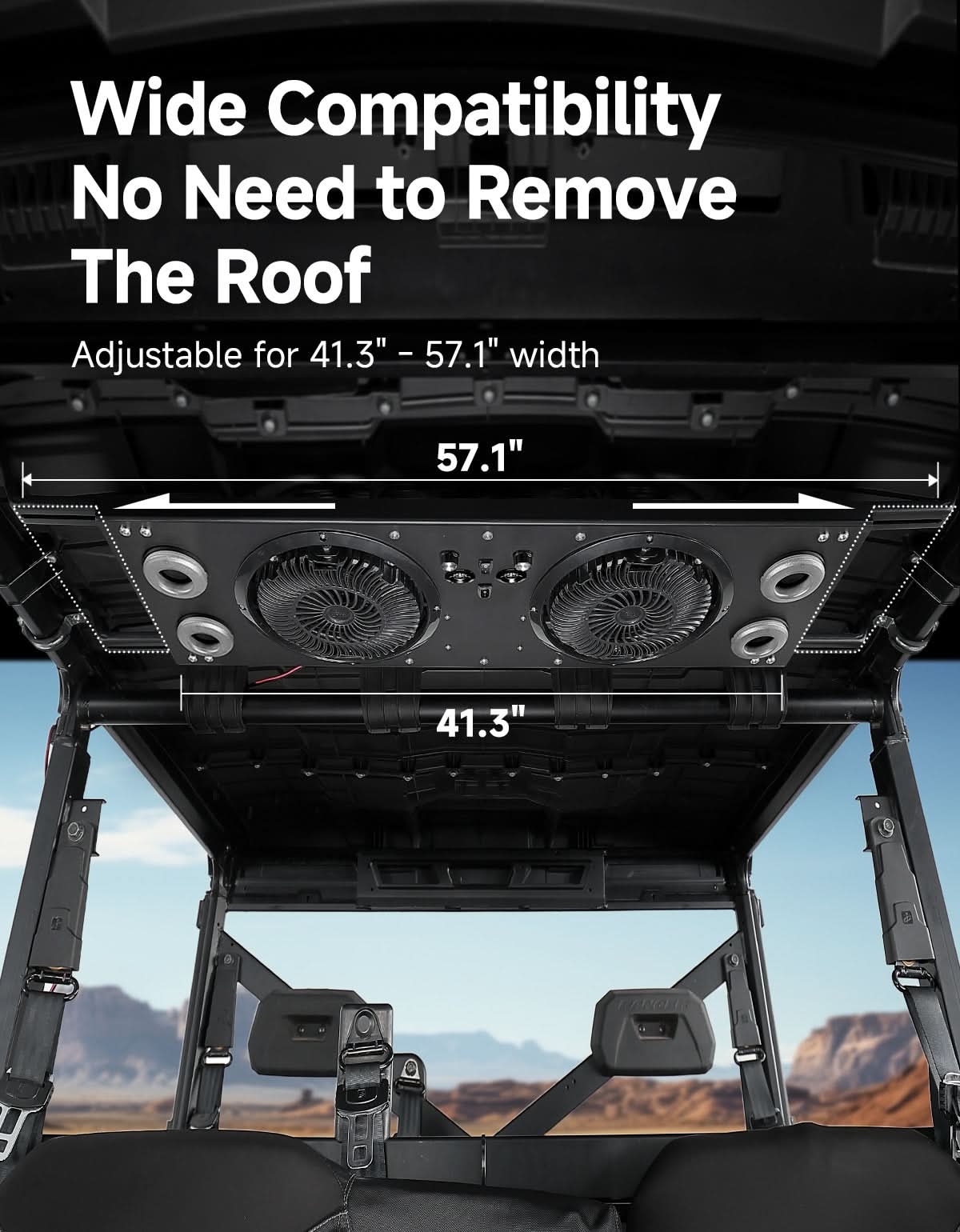 KEMIMOTO Ventola Tetto UTV RGB 12V Doppia 8 Pollici IP66