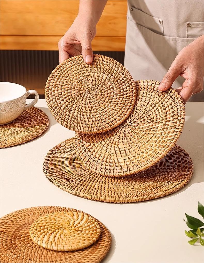 Kuuleyn sottopentola rattan 22 cm tovaglietta rotonda naturale