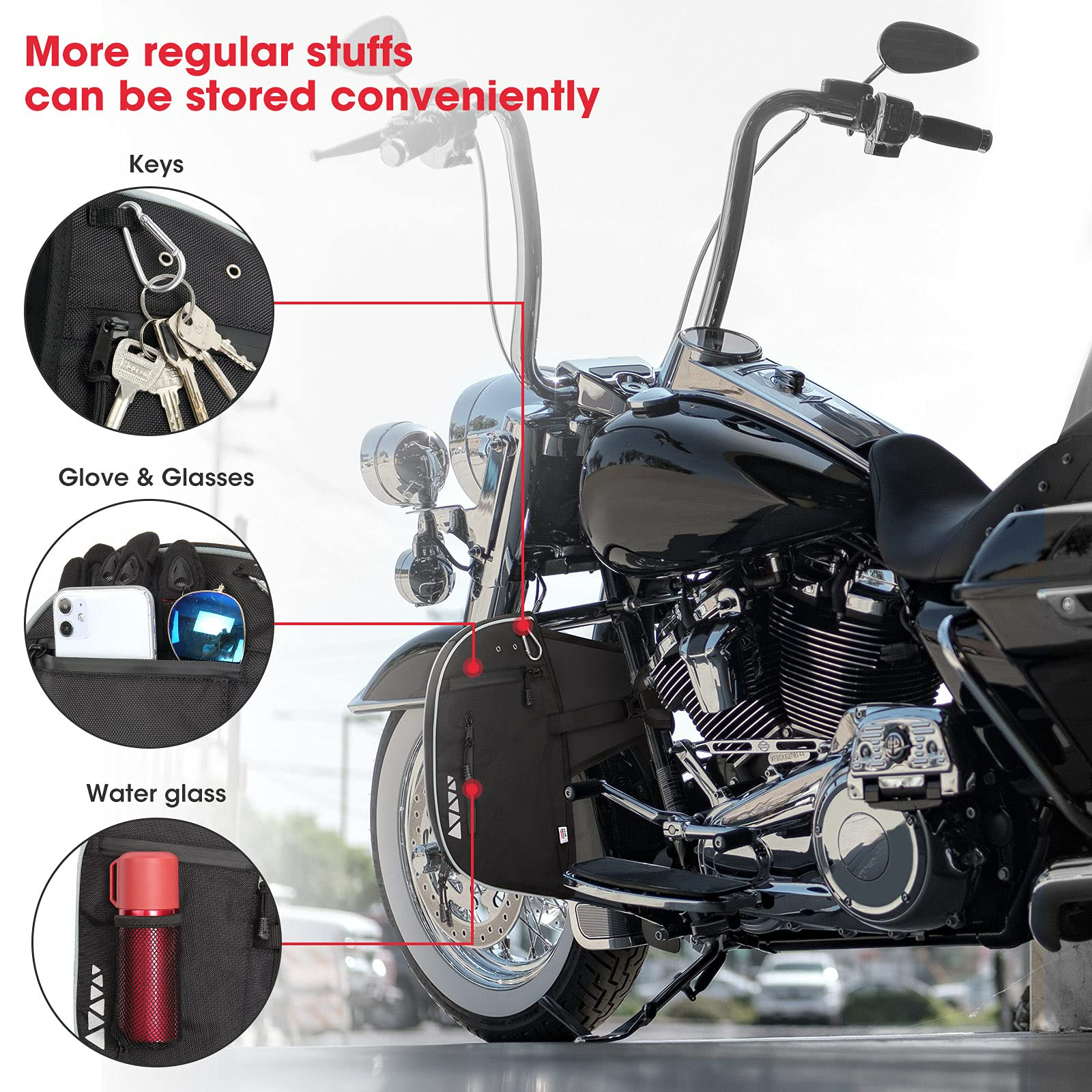KEMIMOTO F1101-00501BK Gambali Paramotore Harley Antivento