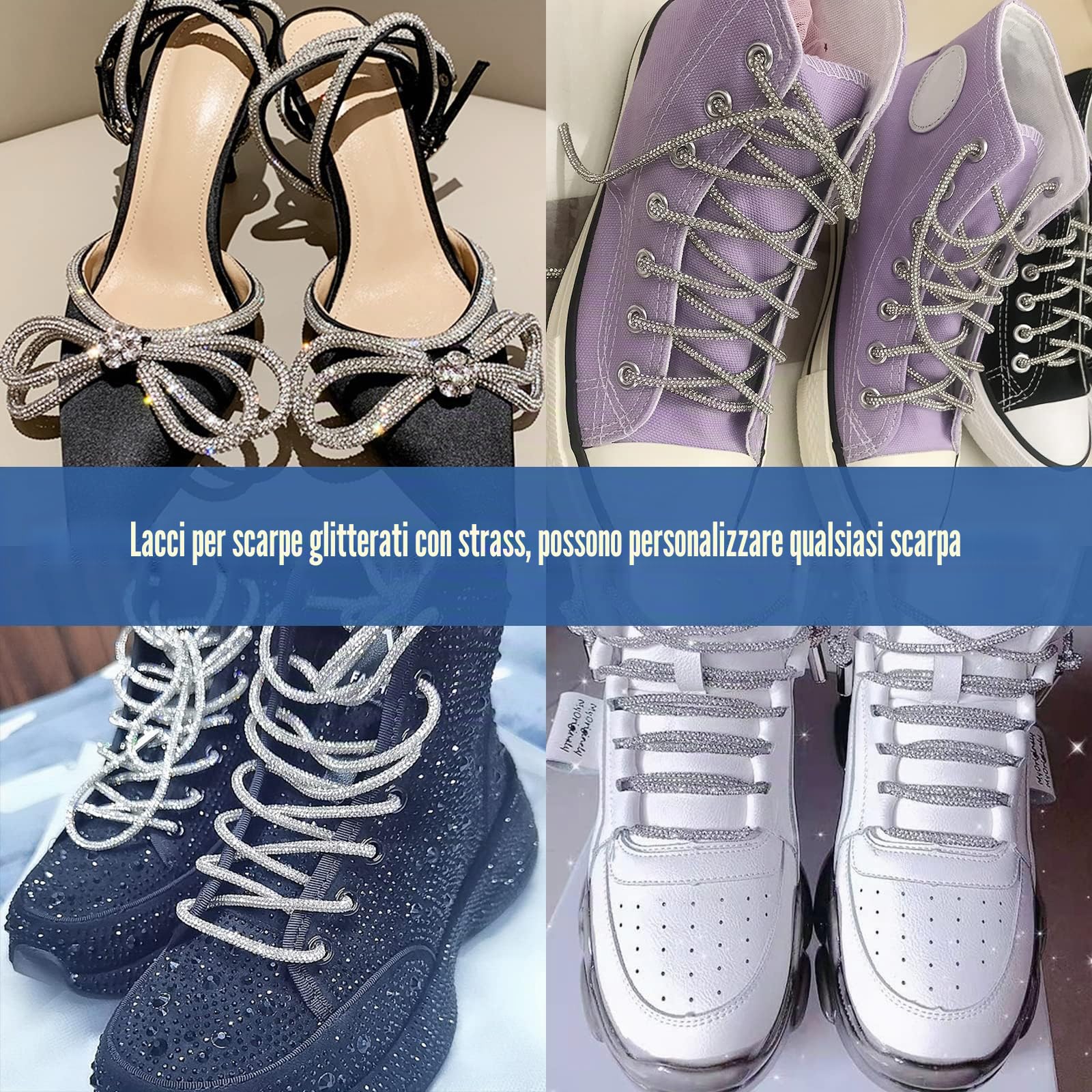 Hapivida Lacci Strass 120 cm Scarpe 1 Pezzo Vetro