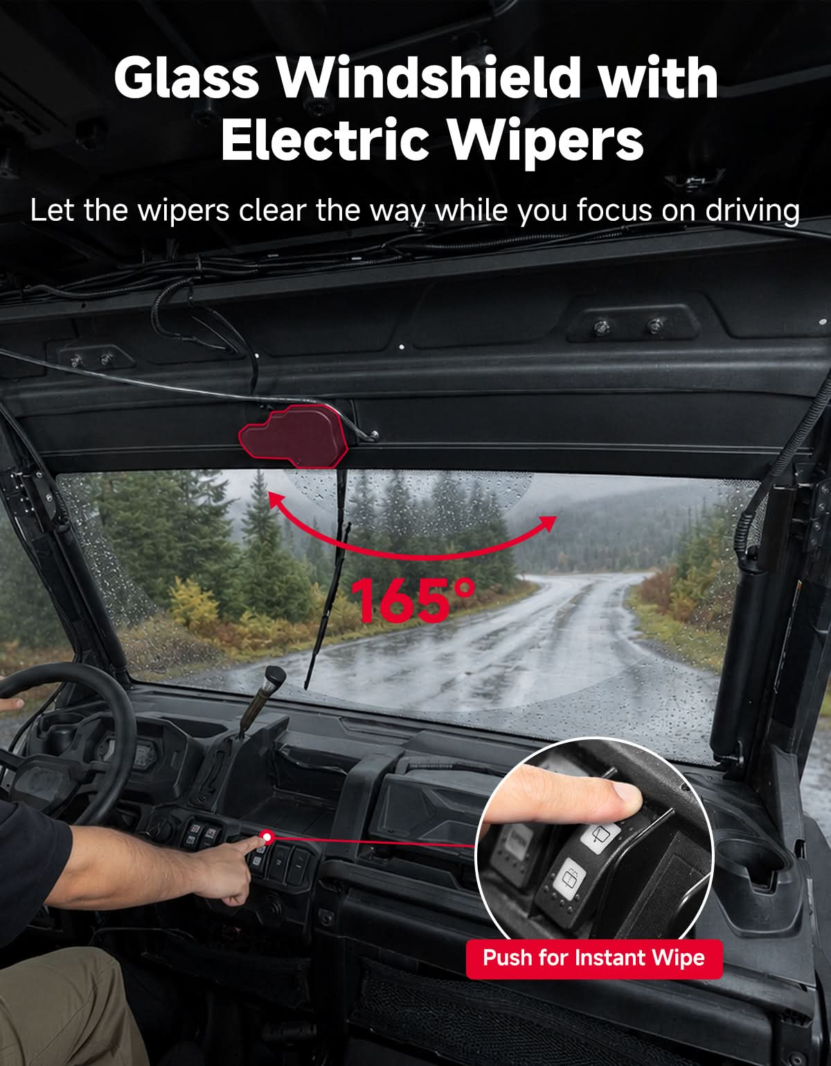 KEMIMOTO Defender parabrezza vetro elettrico flip con tergi
