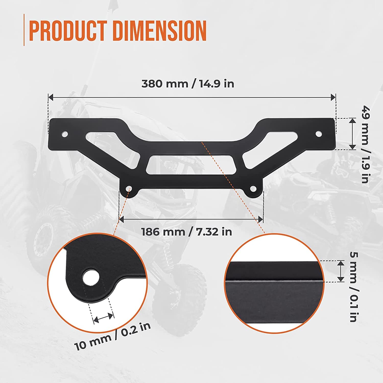 Kemimoto Maverick X3 staffa barra led 10-14 pollici