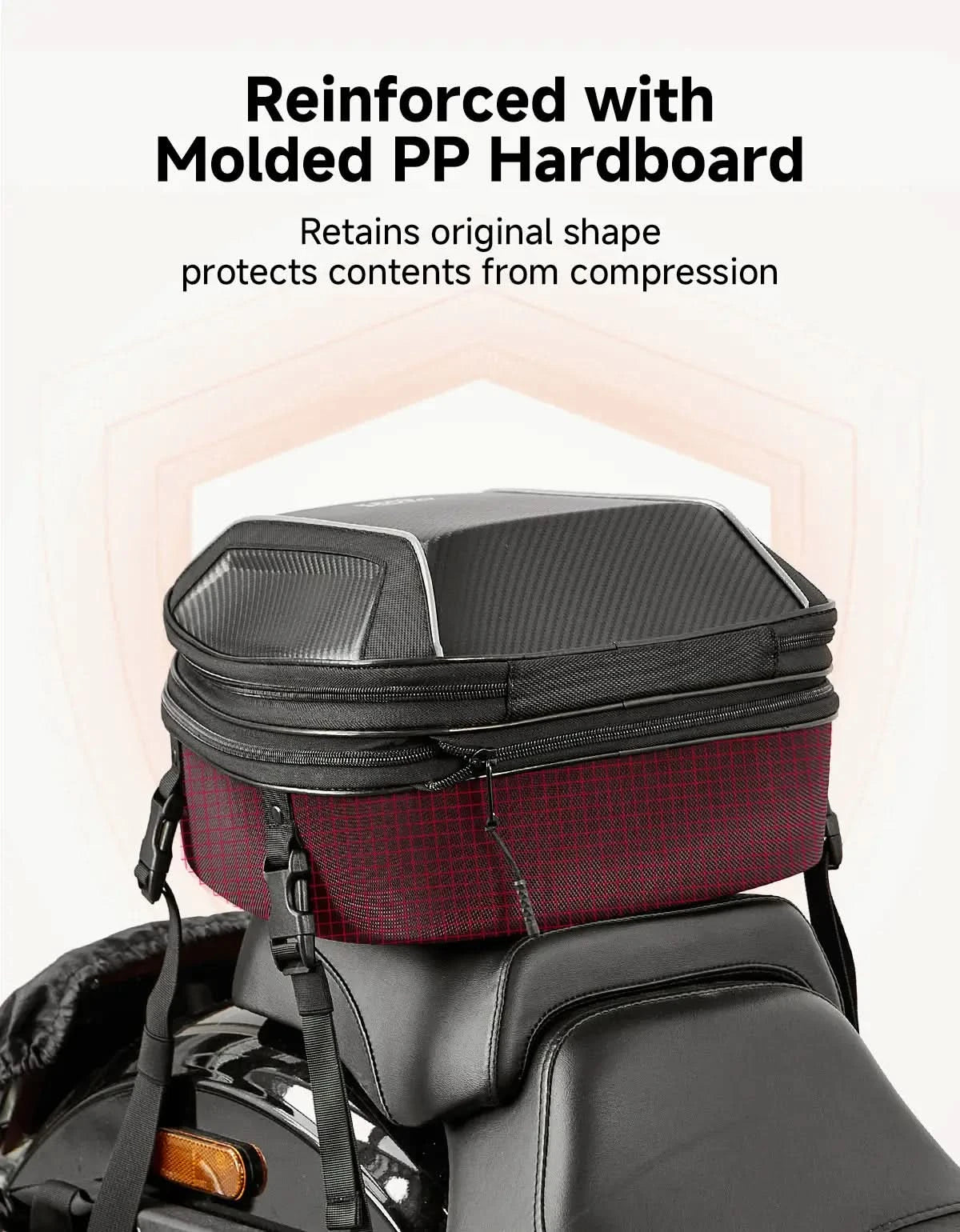 KEMIMOTO borsa codino moto rigida EVA 11-21L con lucchetto