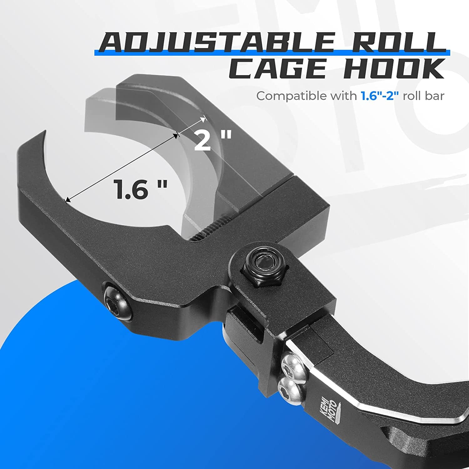 KEMIMOTO B1201-04101BK gancio casco roll bar 1.6-2" alluminio
