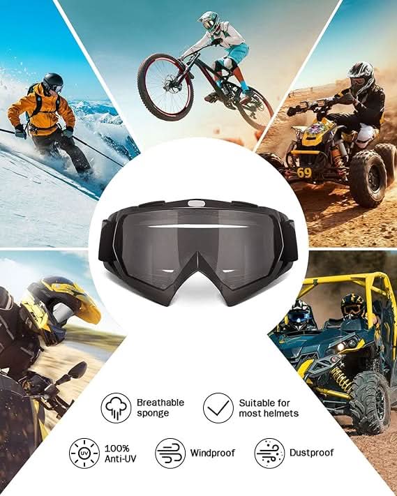Kemimoto occhiali cross gialli anti-UV