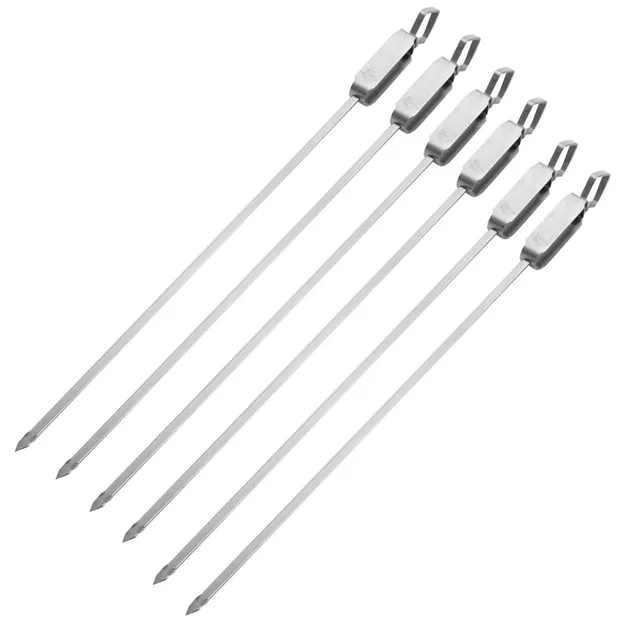 Kuuleyn Spiedini Barbecue Acciaio Inox 6 Pezzi Lunghi