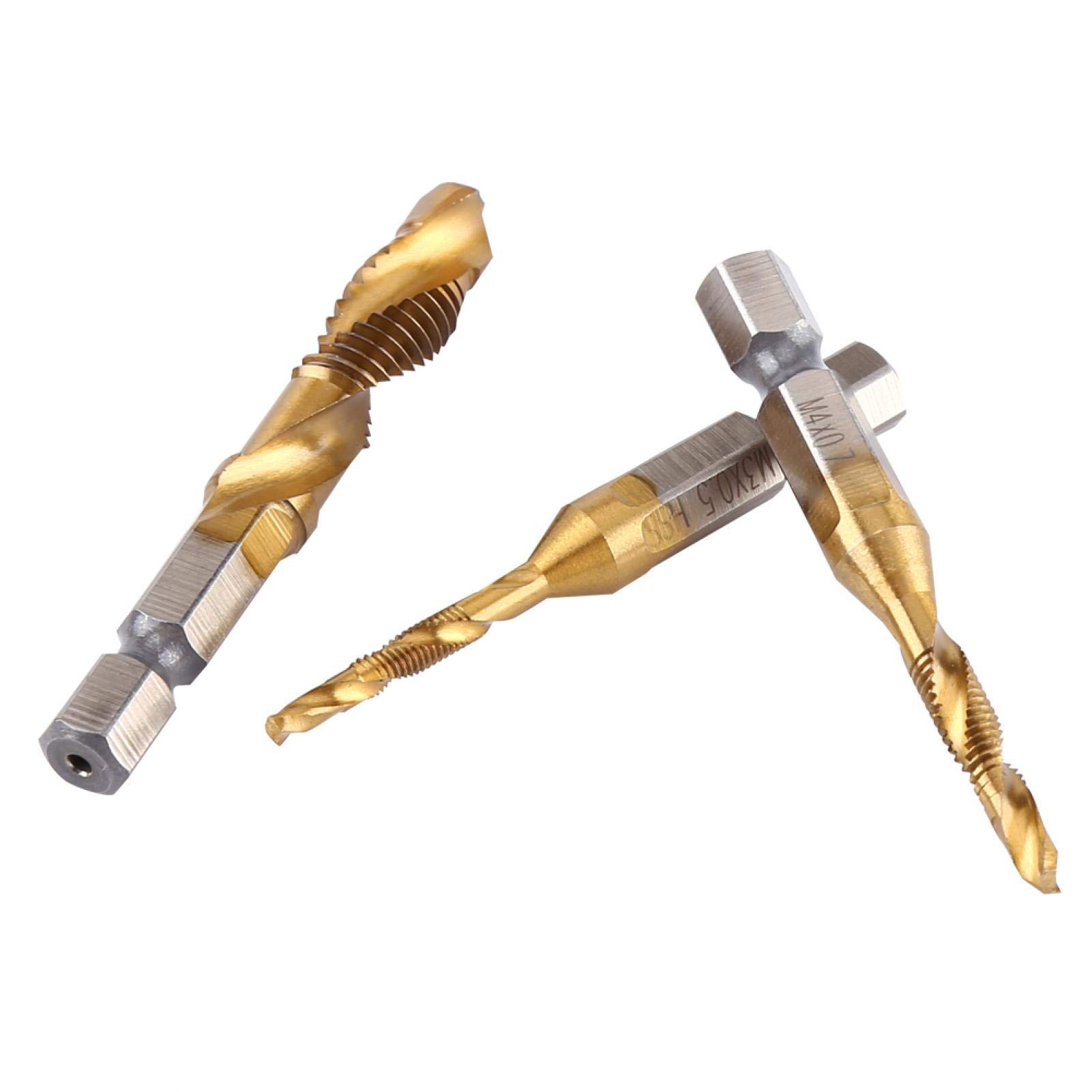 Kuuleyn Set Maschi M3-M10 6 Pezzi HSS Titanio Combinati