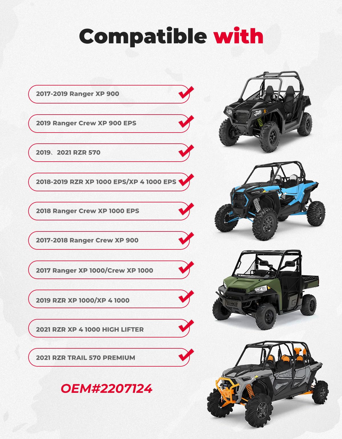 KEMIMOTO Coperchio Frizione Esterno RGB per Polaris RZR Ranger