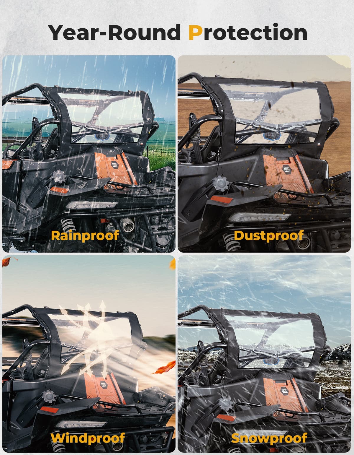 KEMIMOTO ZForce 950 parabrezza posteriore morbido impermeabile