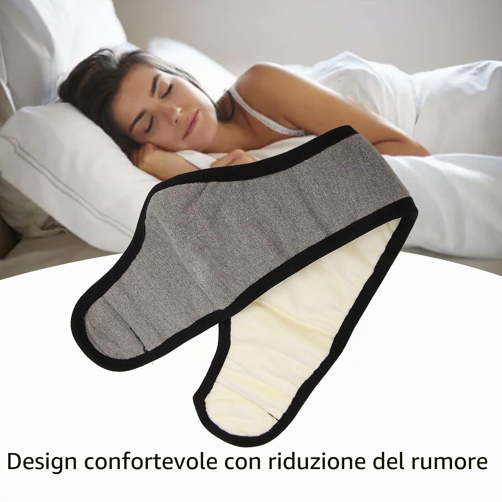 Hapivida Fascia Paraorecchie per Dormire Grigia in Poliestere