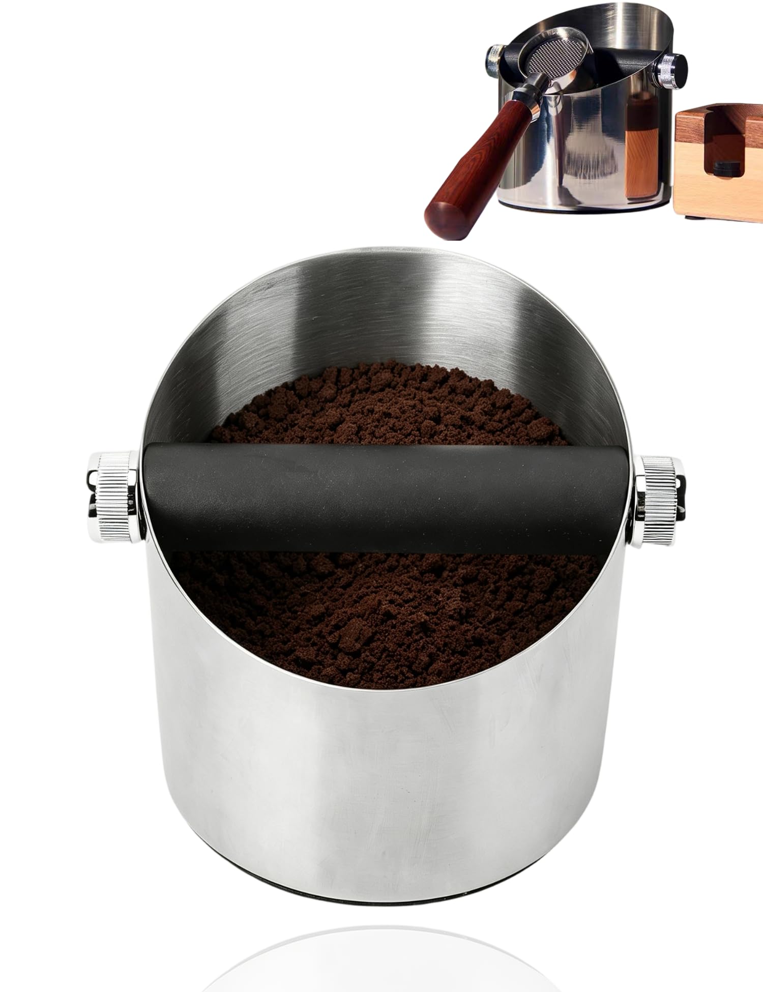 Hapivida knock box caffè acciaio inox argento 15x14x14 cm