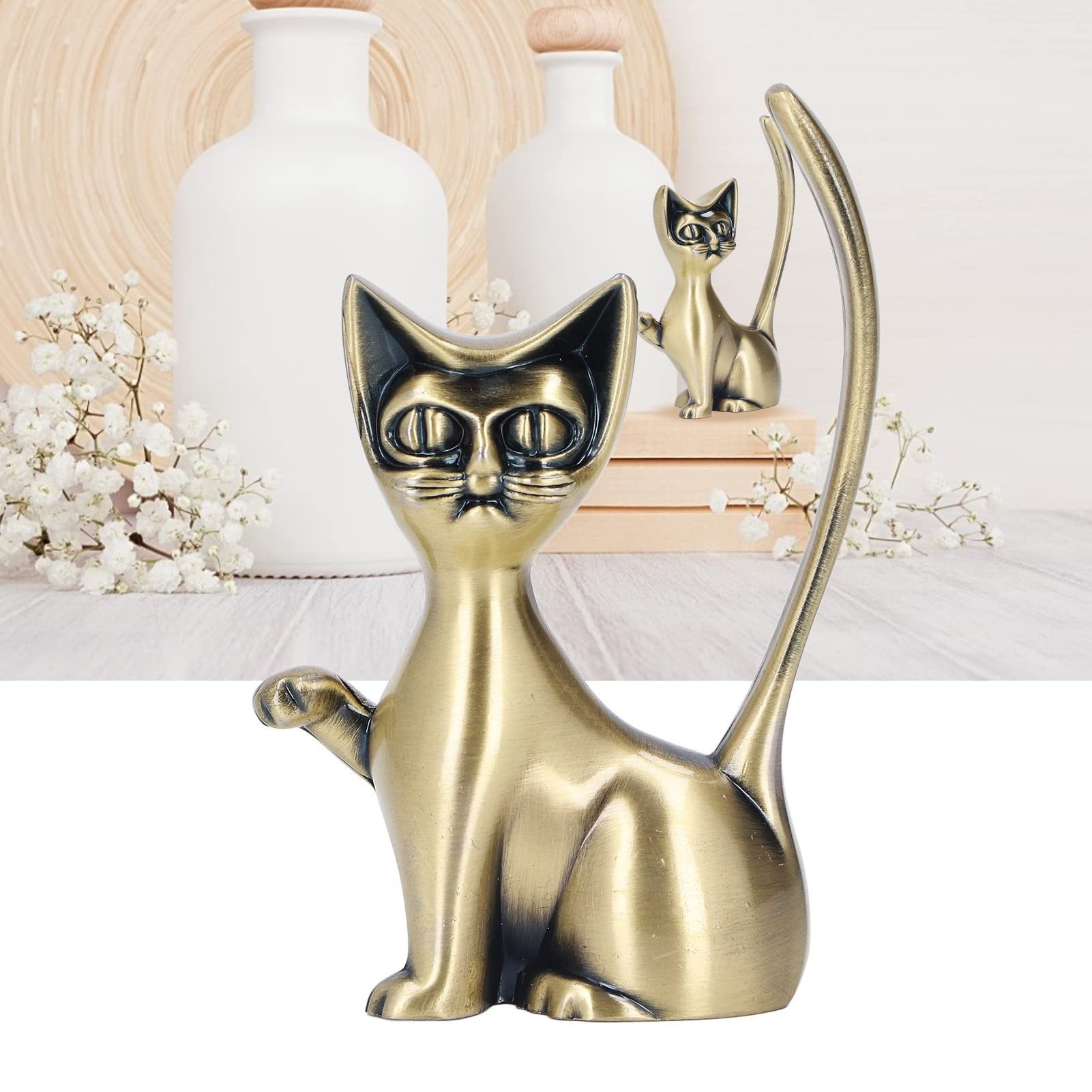 Hapivida Porta anelli gatto metallo oro #1