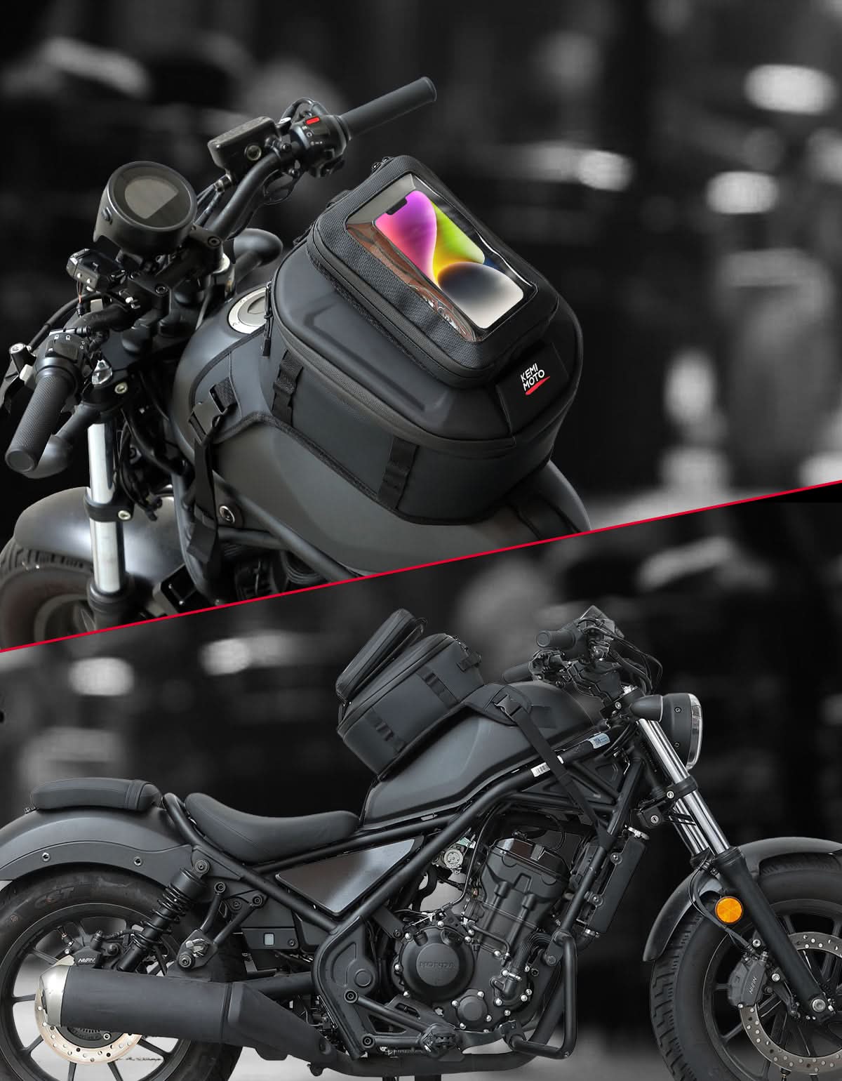 Kemimoto borsa serbatoio moto 13-16L rigida