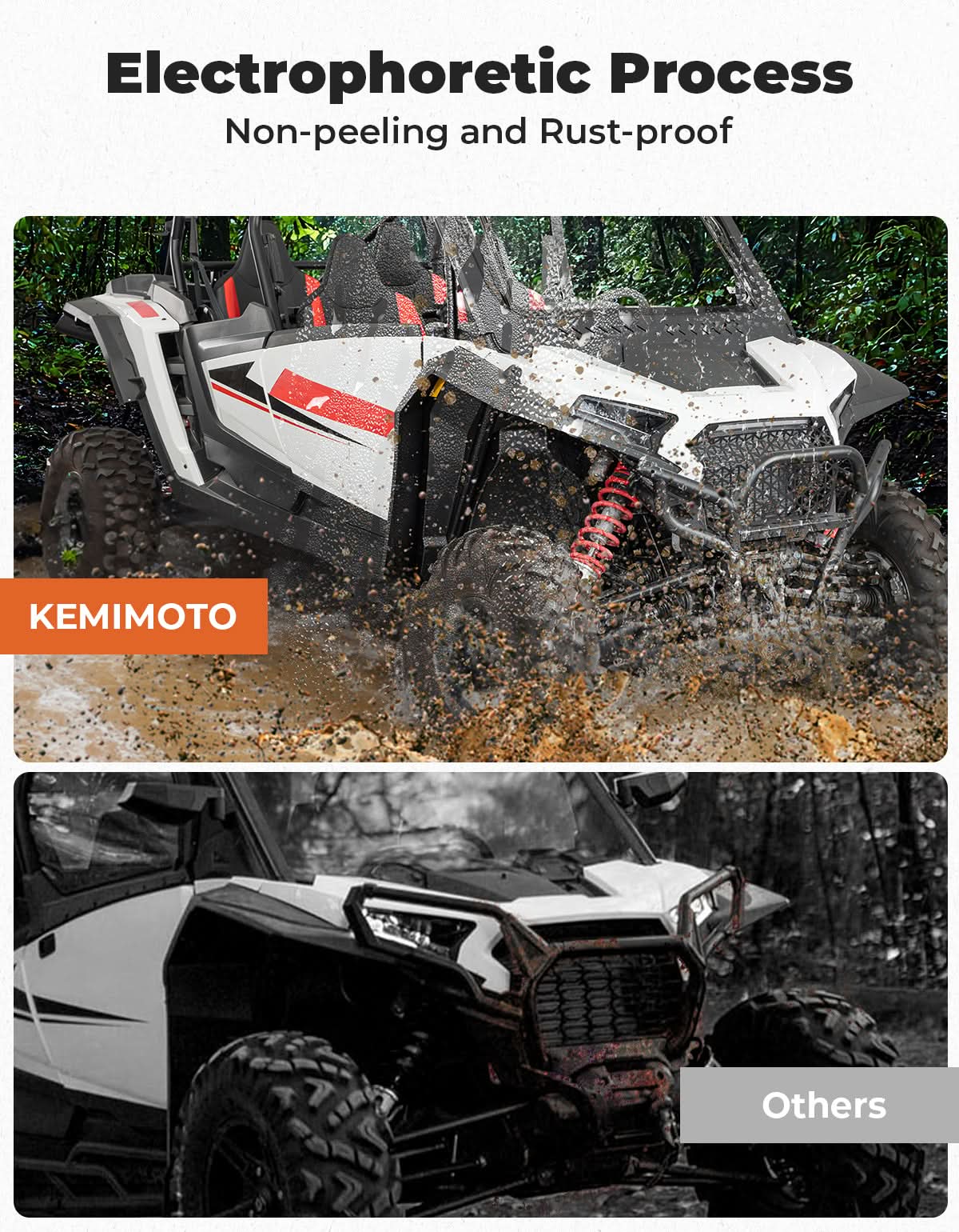 KEMIMOTO RZR XP 1000 paraurti anteriore acciaio nero
