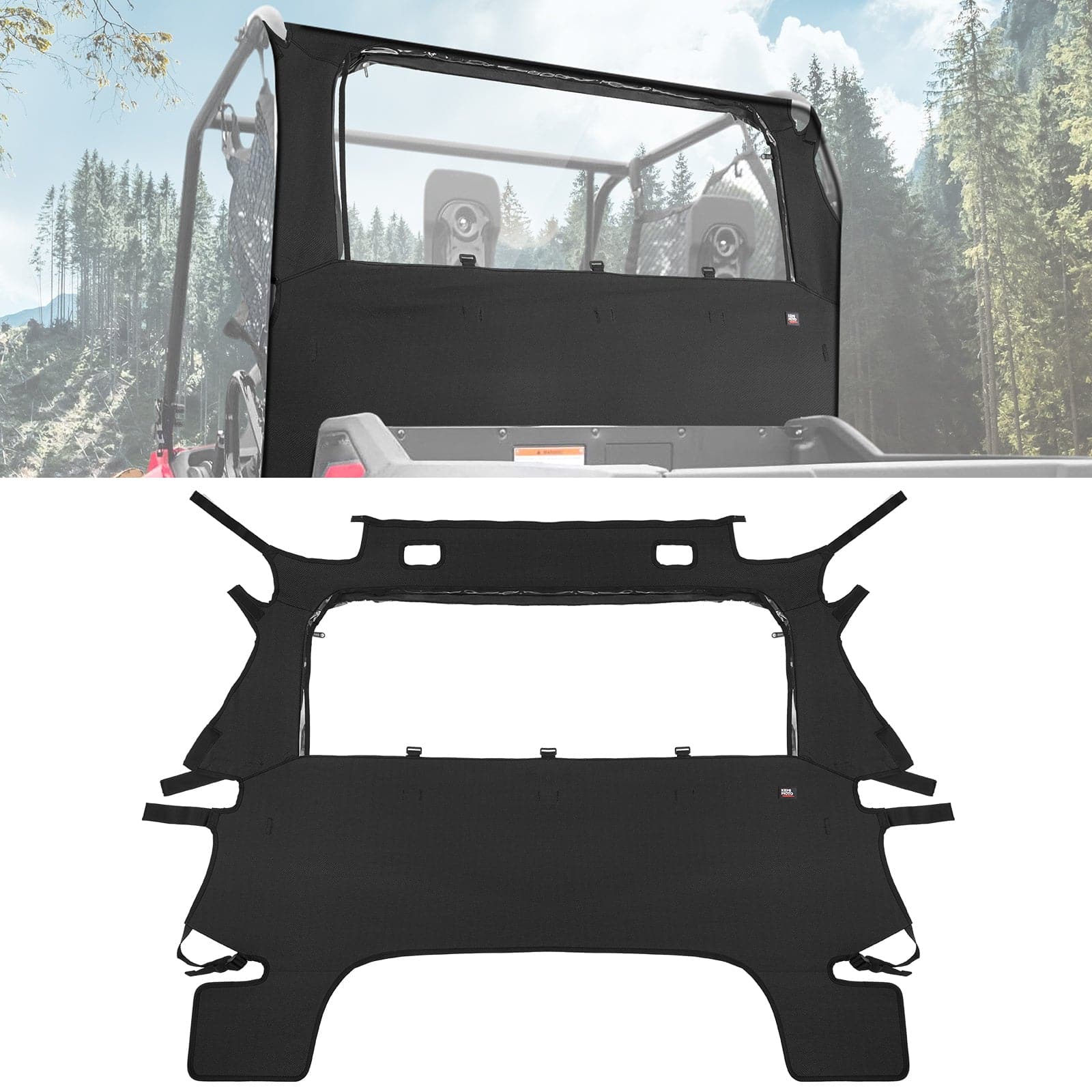 KEMIMOTO Pioneer 700 B0110 pannello posteriore in tessuto con finestra
