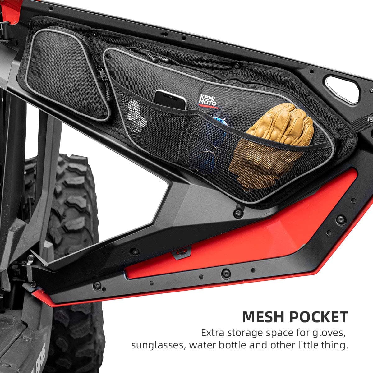KEMIMOTO RZR PRO XP borse portiera coppia con ginocchiera