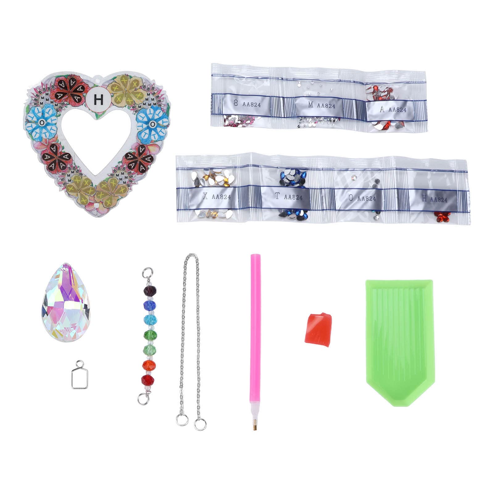 AOWINHIT Ciondolo Diamond Painting Cuore Kit Finestra Fai Da Te