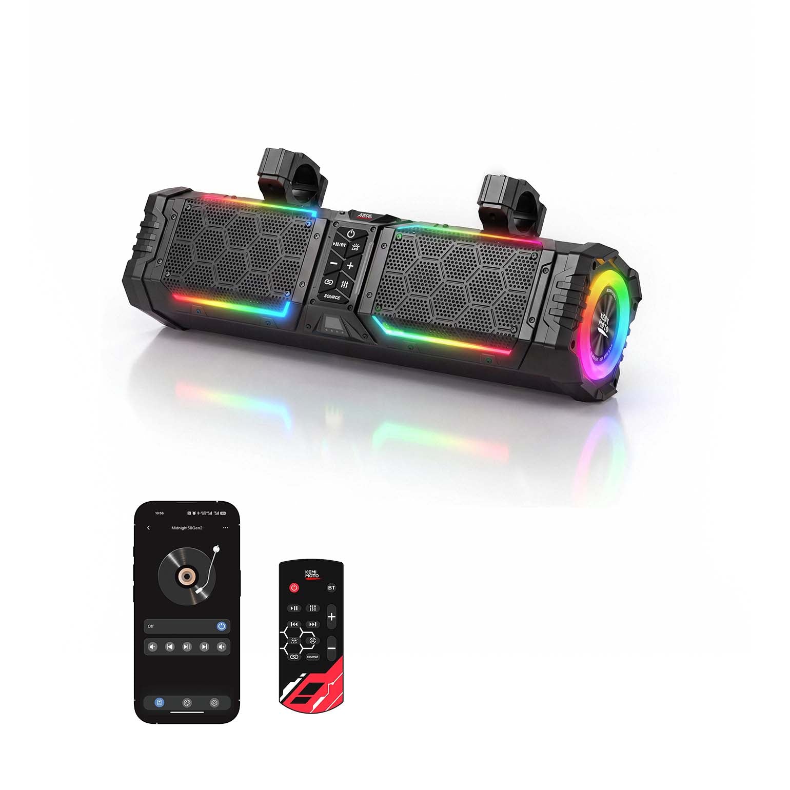 KEMIMOTO Midnight 50 Lite Gen2 Soundbar UTV 20" 6 Altoparlanti
