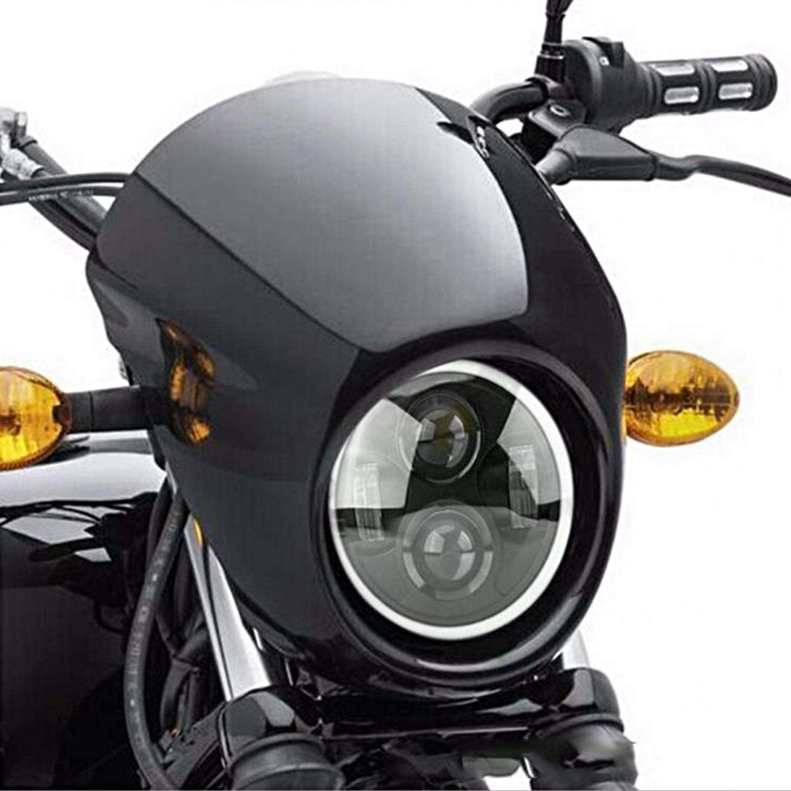 Kuuleyn Faro Anteriore Moto Rotondo Nero 12V 16 cm LED