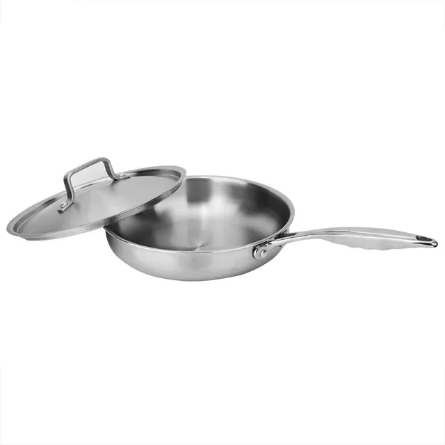 Kuuleyn Padella Acciaio Inox 24 cm 3 Strati con Coperchio