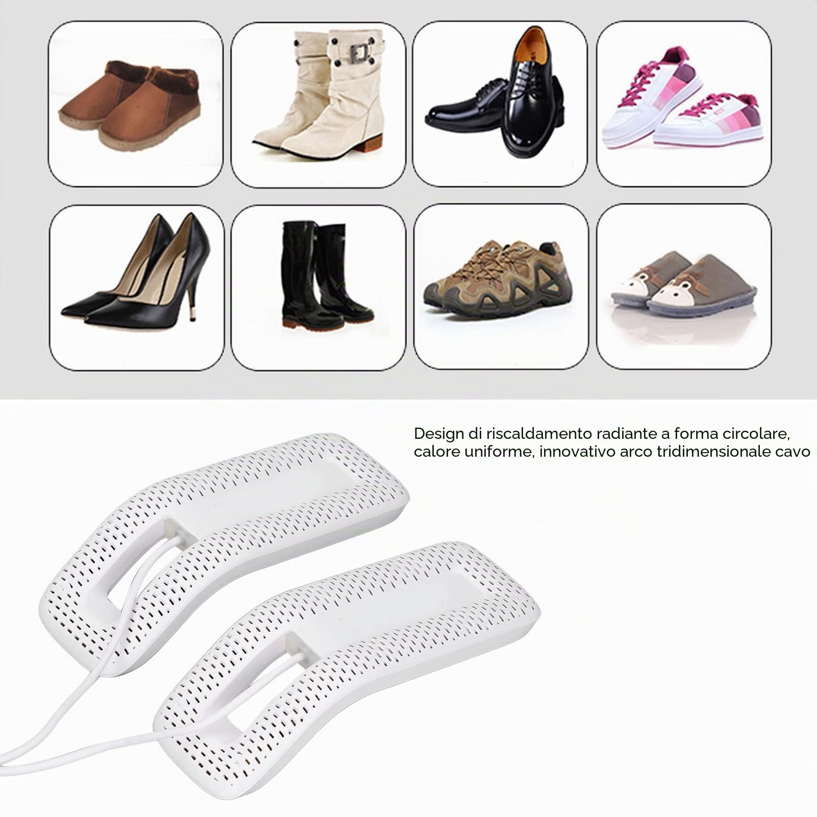Hapivida asciuga scarpe elettrico USB 10W portatile