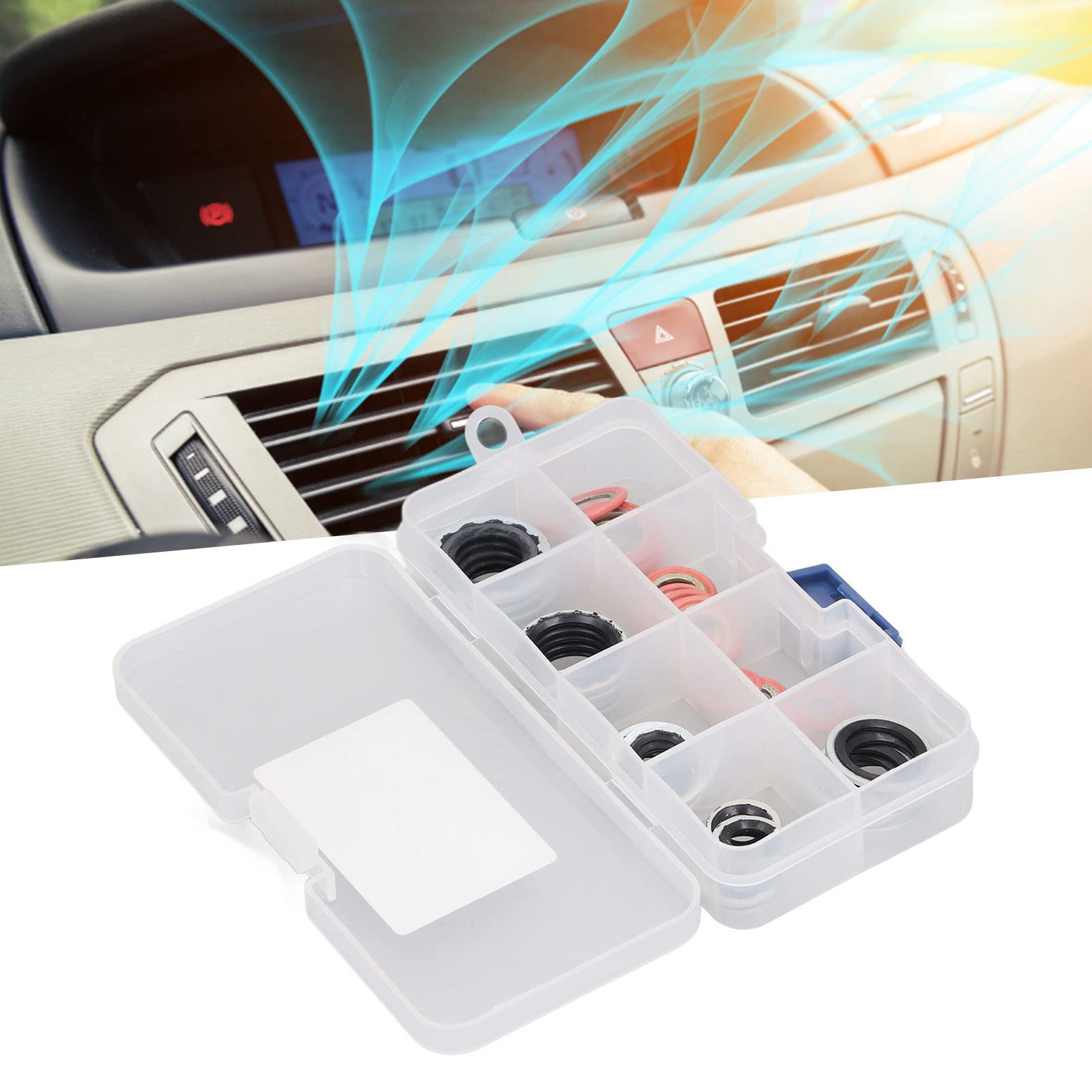 AOWINHIT Kit Guarnizioni Clima Auto 40 Pezzi Alluminio