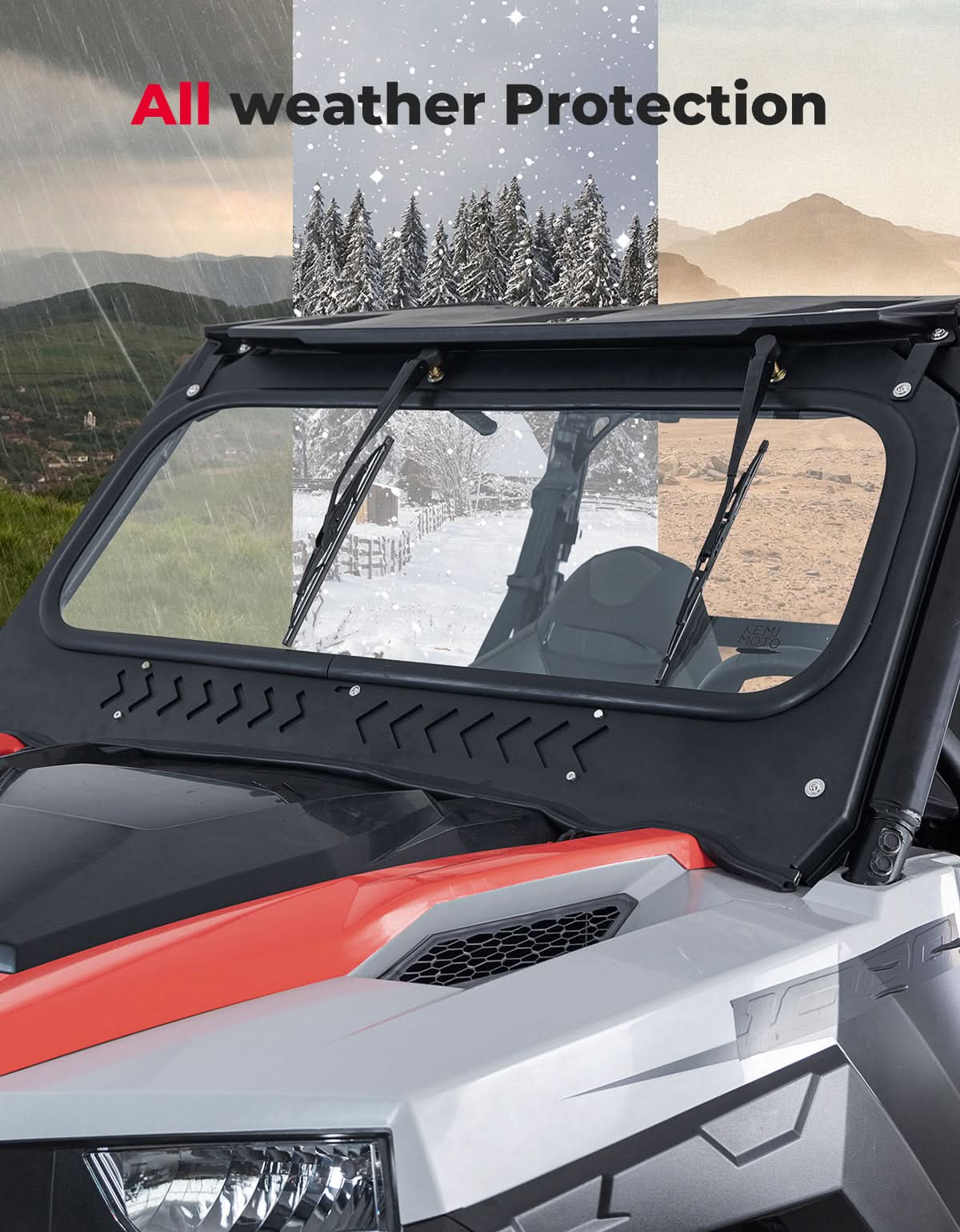 KEMIMOTO General 1000 parabrezza vetro con tergicristalli
