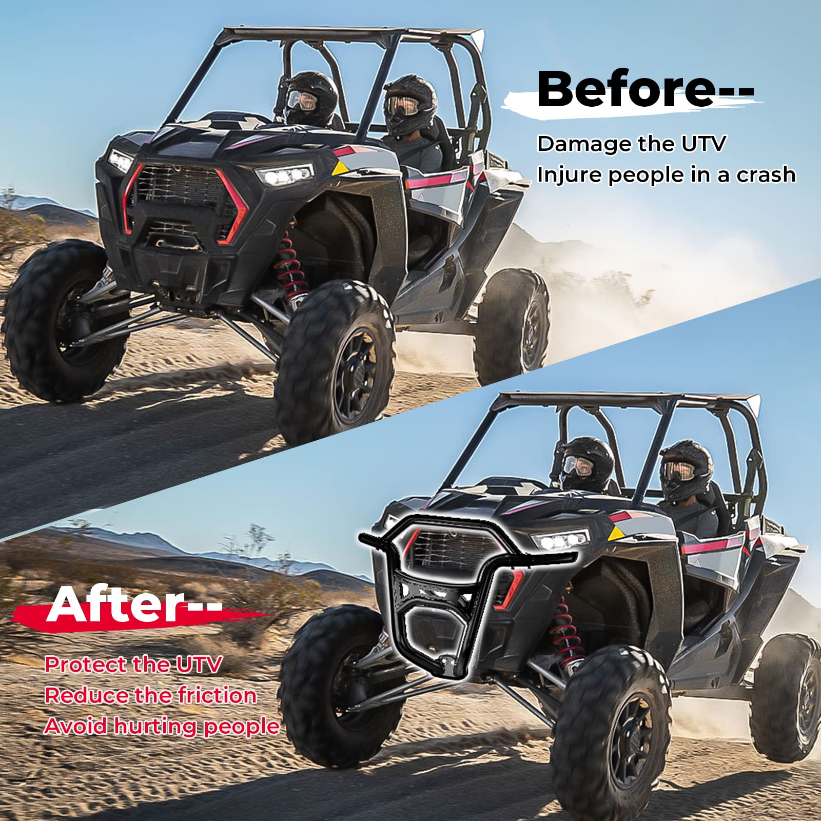 KEMIMOTO RZR XP 1000 paraurti anteriore ferro nero