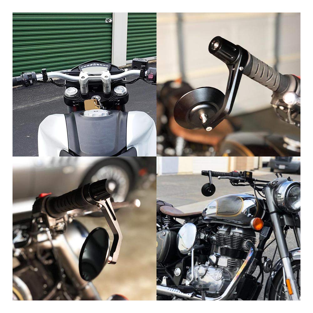 KEMIMOTO Bar-End specchietti moto 7/8" blu antiriflesso coppia