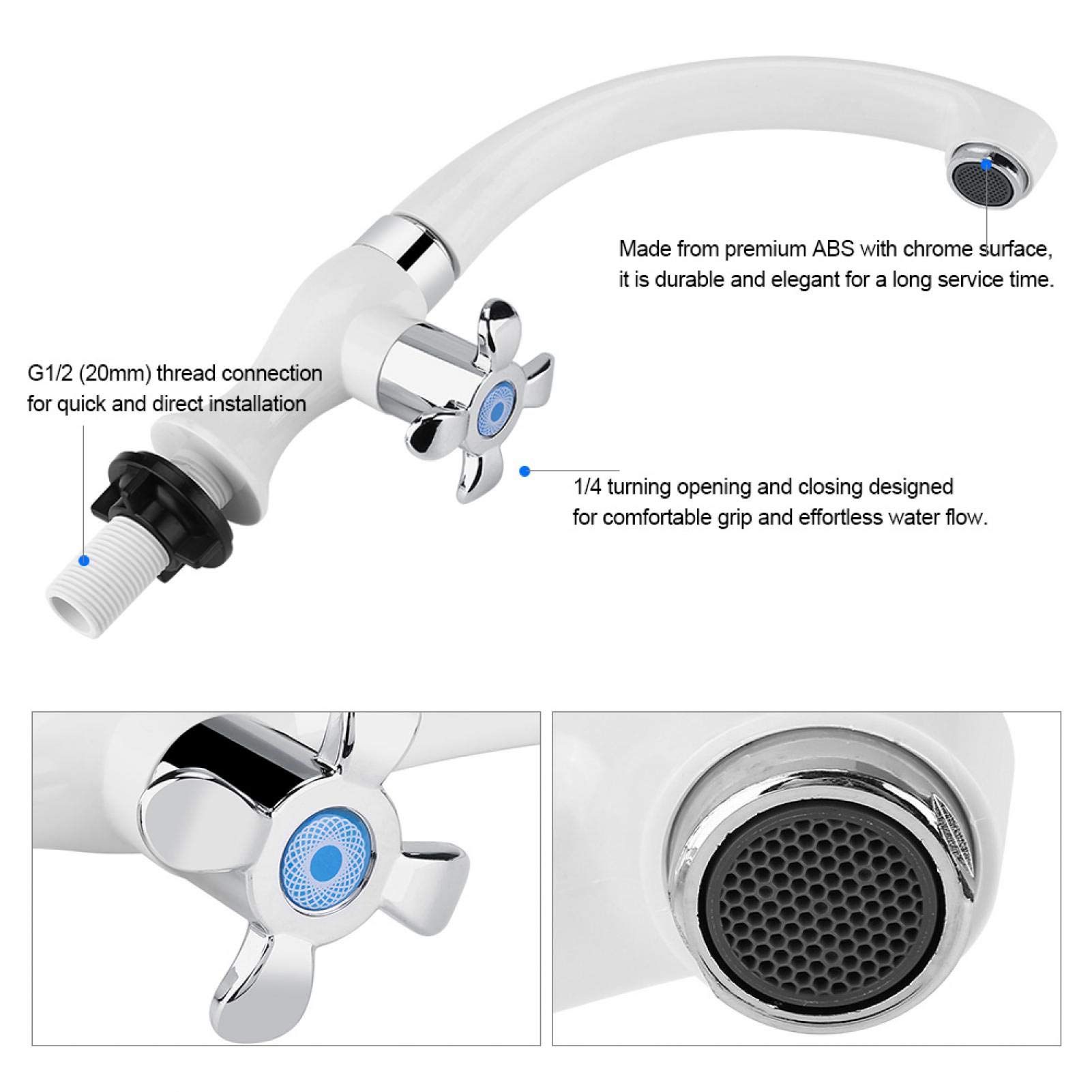 Kuuleyn Rubinetto Acqua Fredda ABS G1/2 Fiorire Cromato