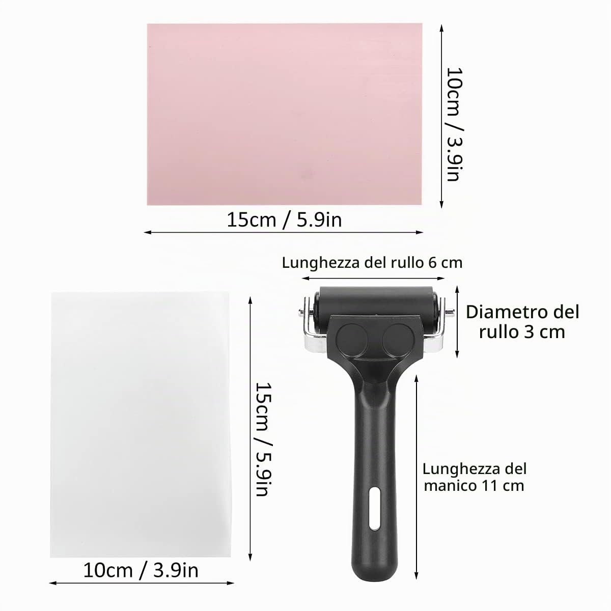 Hapivida kit timbri gomma completo con rullo 6 cm