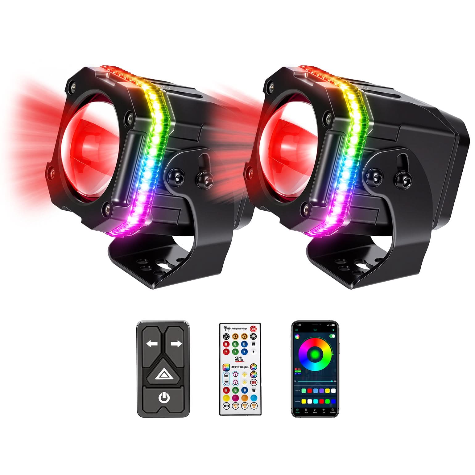 Kemimoto RGB Whipless luci led UTV ATV con freccia