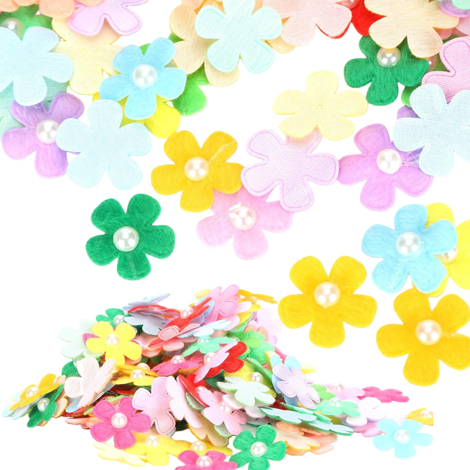 Hapivida Fiori in Tessuto per Fai da Te 200 Pezzi 10 Colori